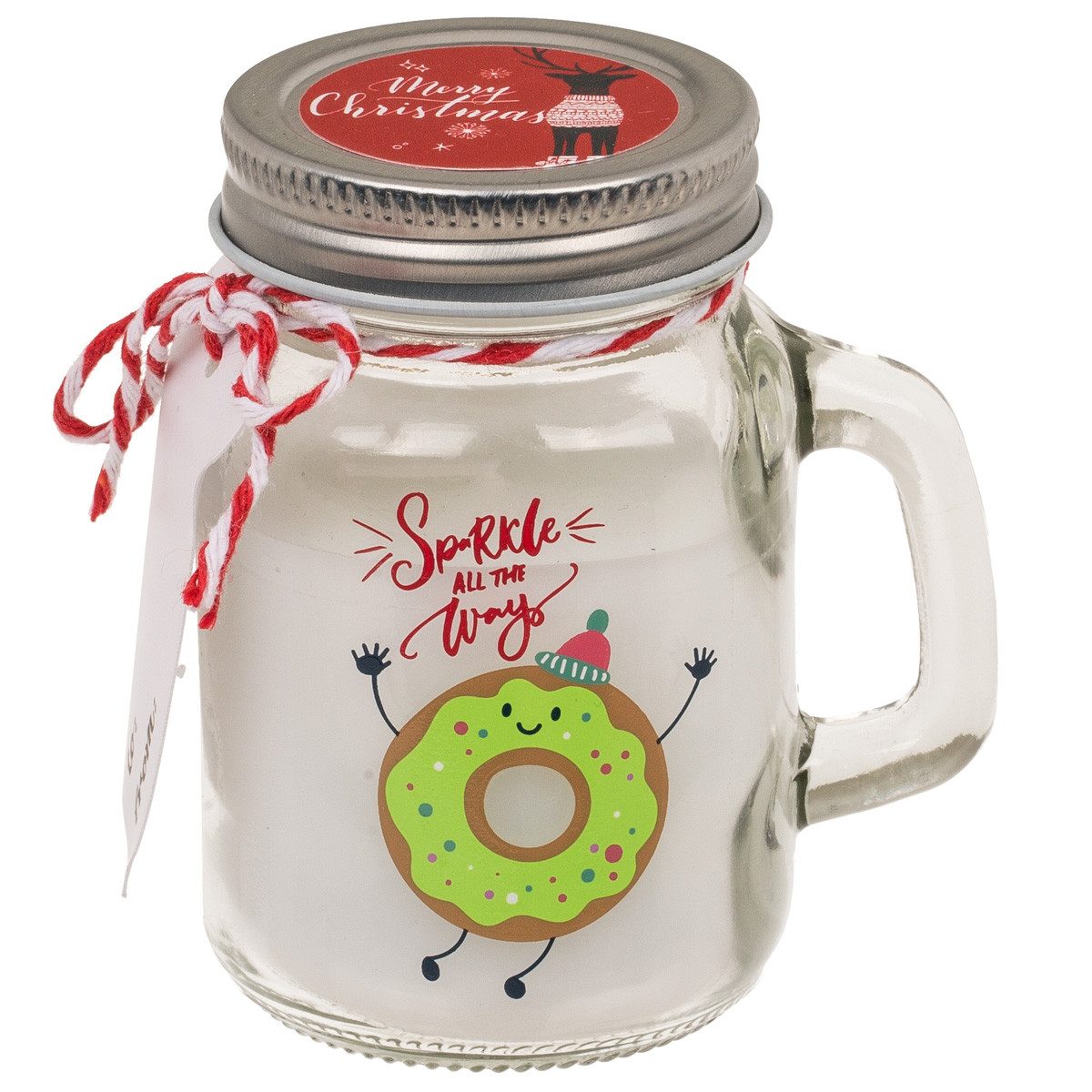 Out of the Blue Windlicht Weihnachtskerze im Glas, Donut, Windlicht Kerze, günstig online kaufen