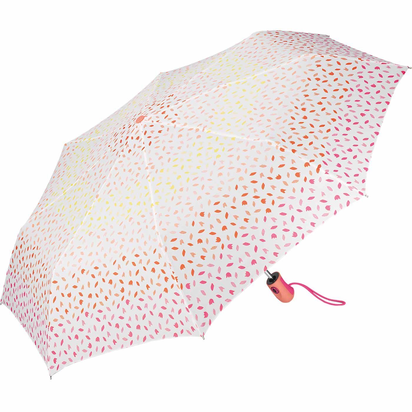 in Schirm zarte Abstufung Auf-Zu Taschenregenschirm schöner Esprit mit Damen farblicher für Automatik, Blütenblätter orange