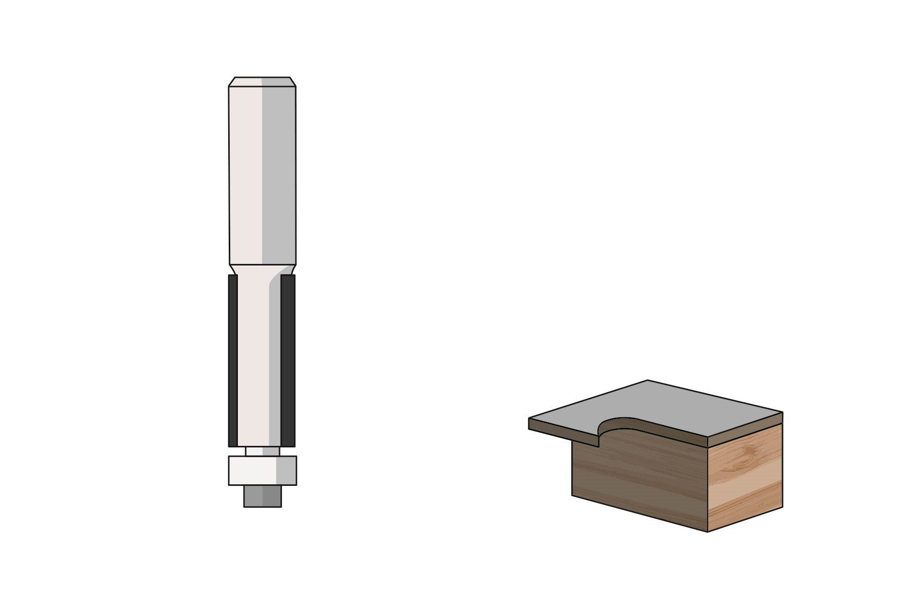 FAMAG Schaftfräser Famag Bündigfräser HM 12,7x25,4x70mm, S=8mm