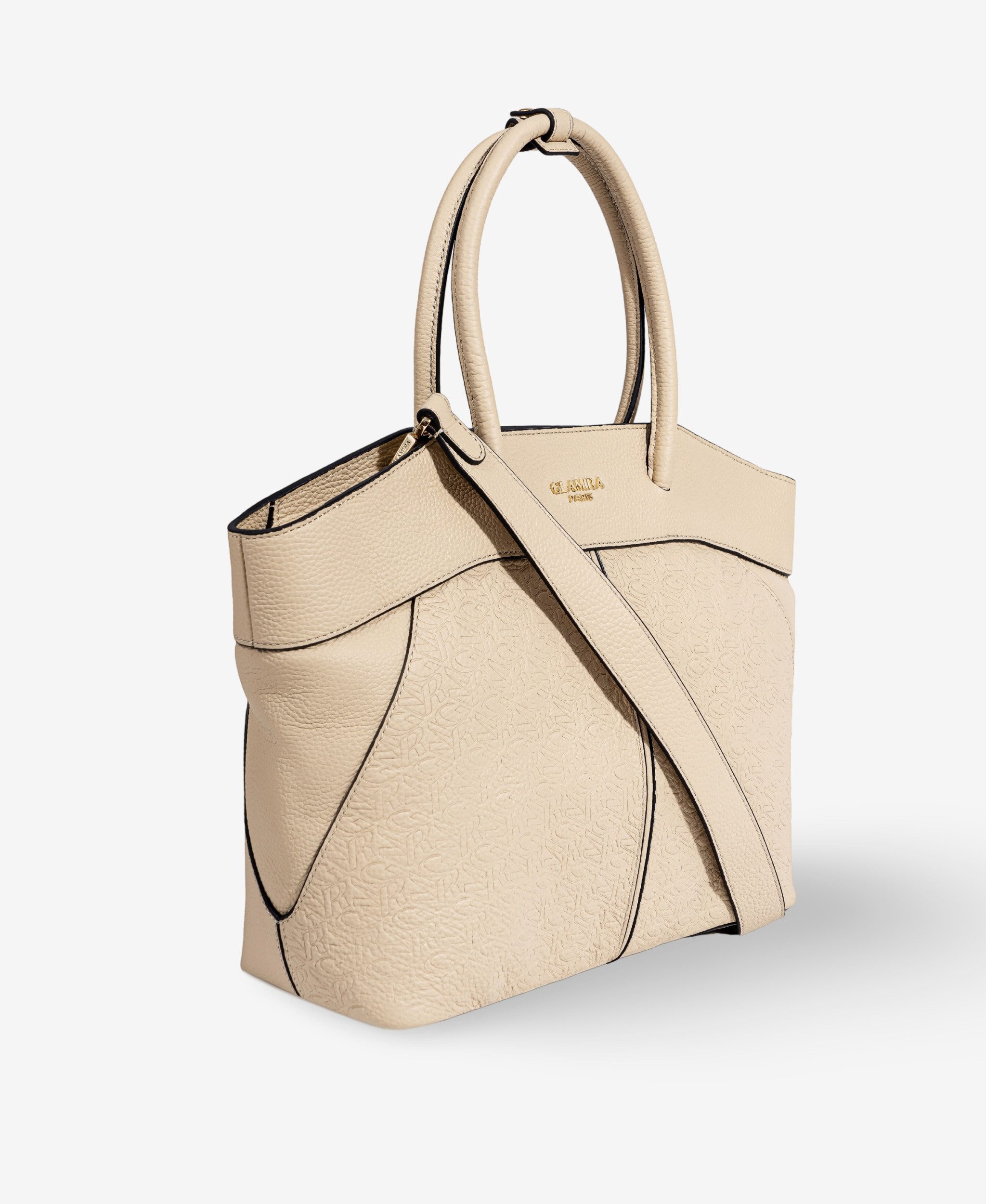 GLAMIRA Handtasche Lysandra Beiger Shopper (1-tlg), echt Leder, mit geräumigem Hauptfach
