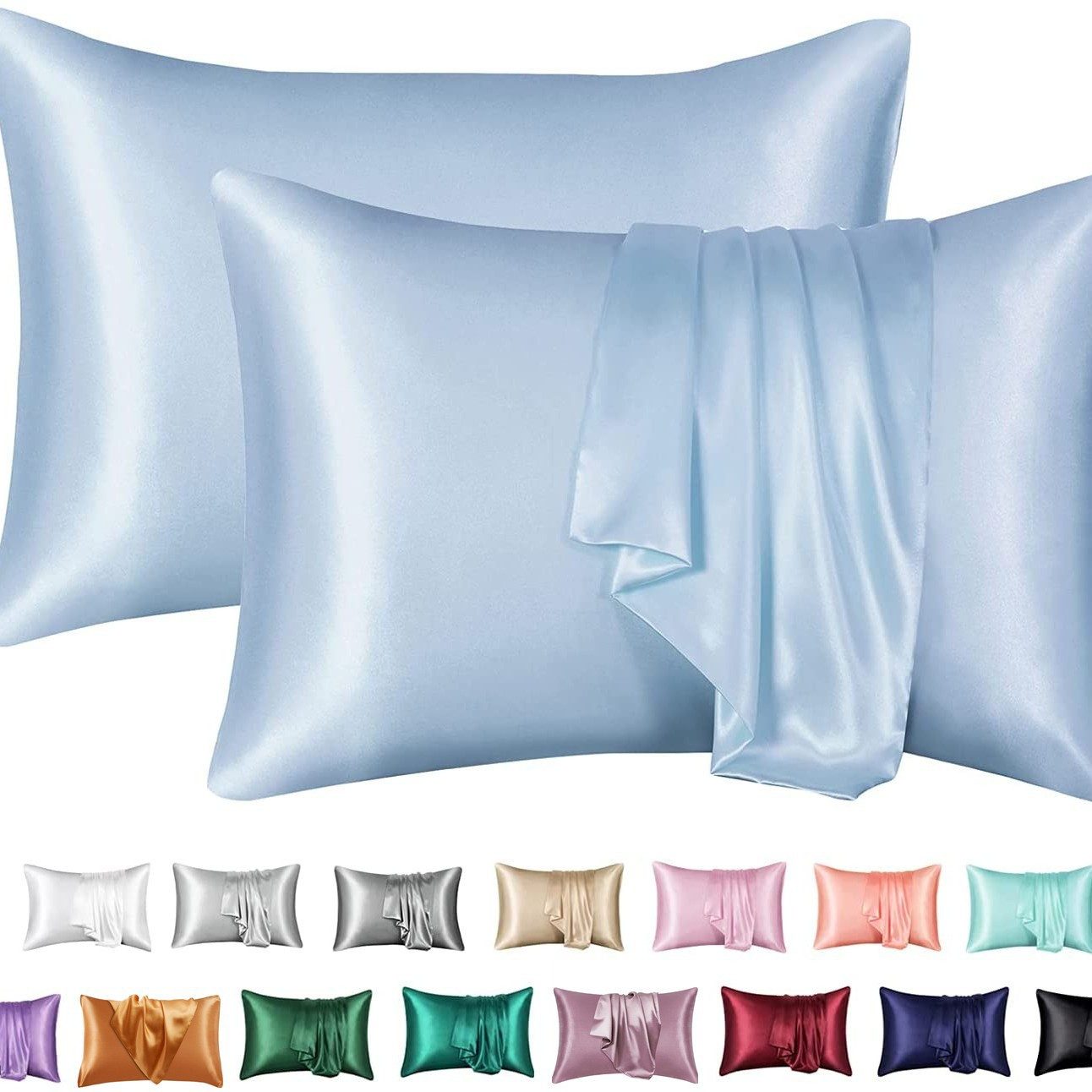 Coonoor Kissenbezüge 2 Stück Satin Kissenbezug günstig online kaufen