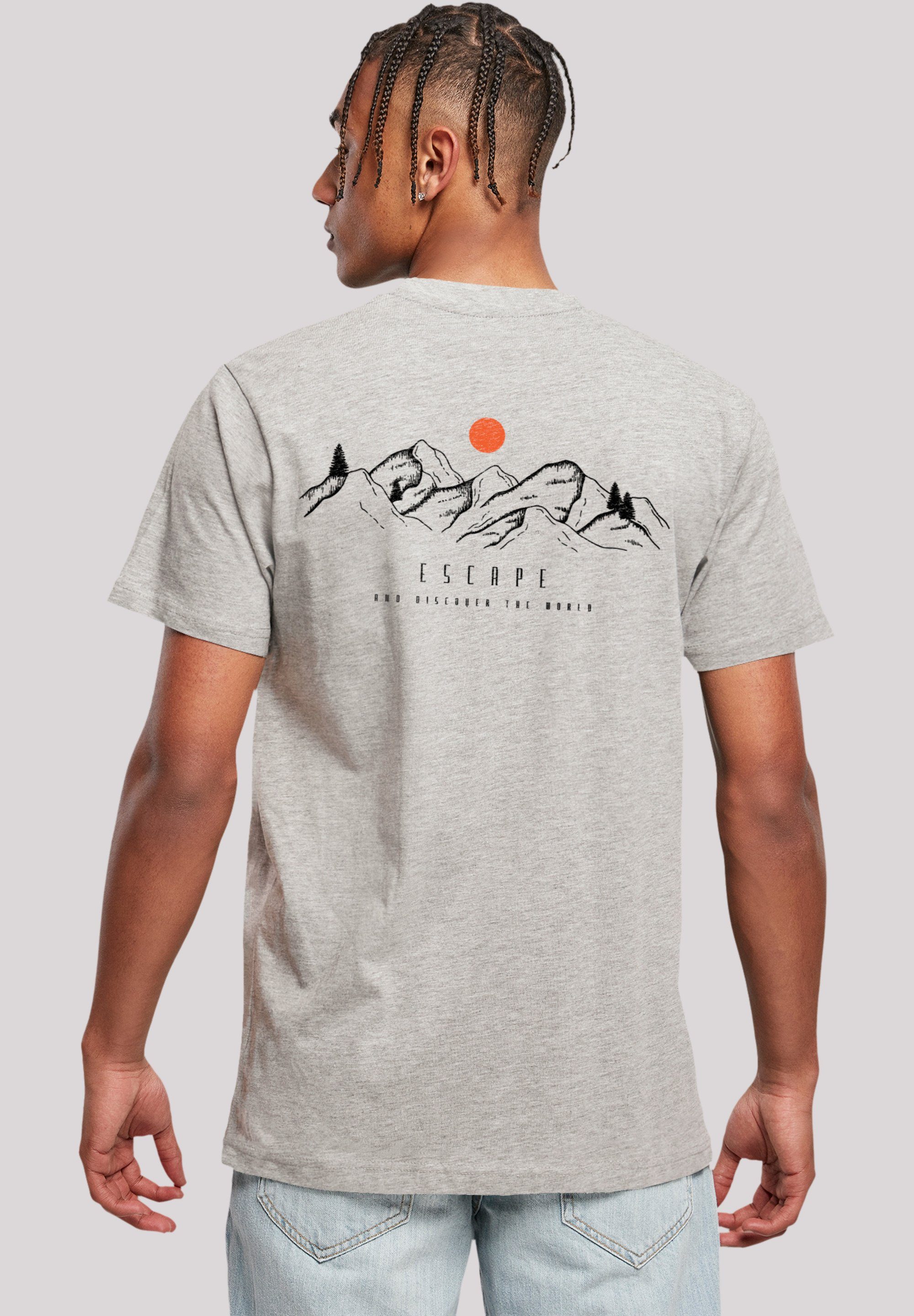 F4NT4STIC T-Shirt Discover the world heather Print grey