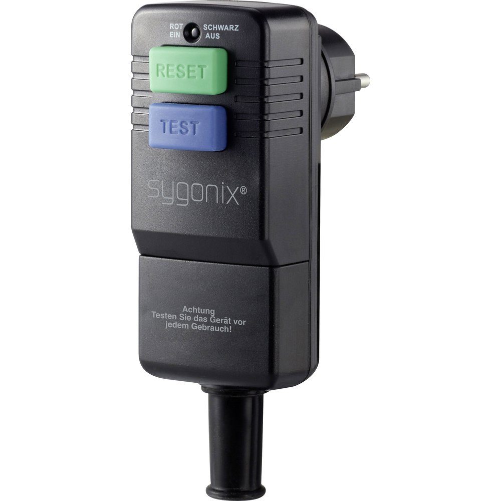 Sygonix Personenschutzstecker Sygonix SY-3779070 Personenschutz-Schalter 230 V Schwarz IP54