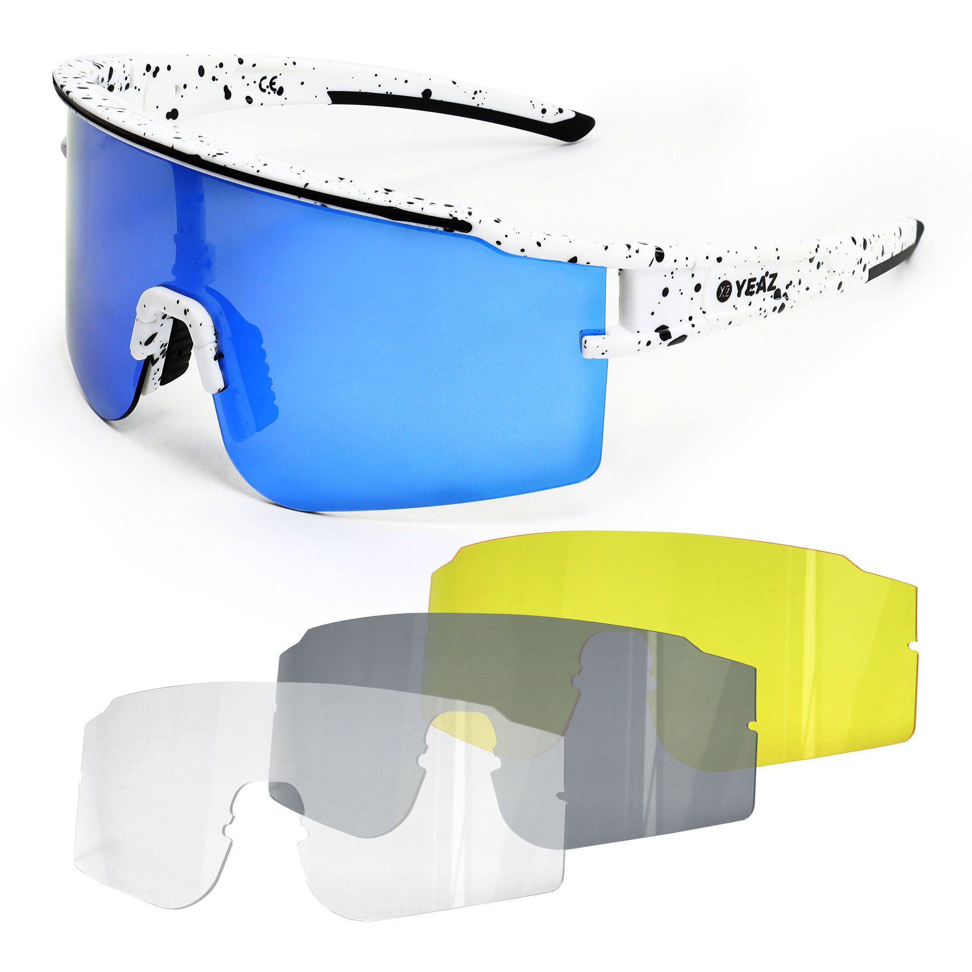 Sportbrille SUNTHRILL SET Sport-Sonnenbrille Weiß/Blau