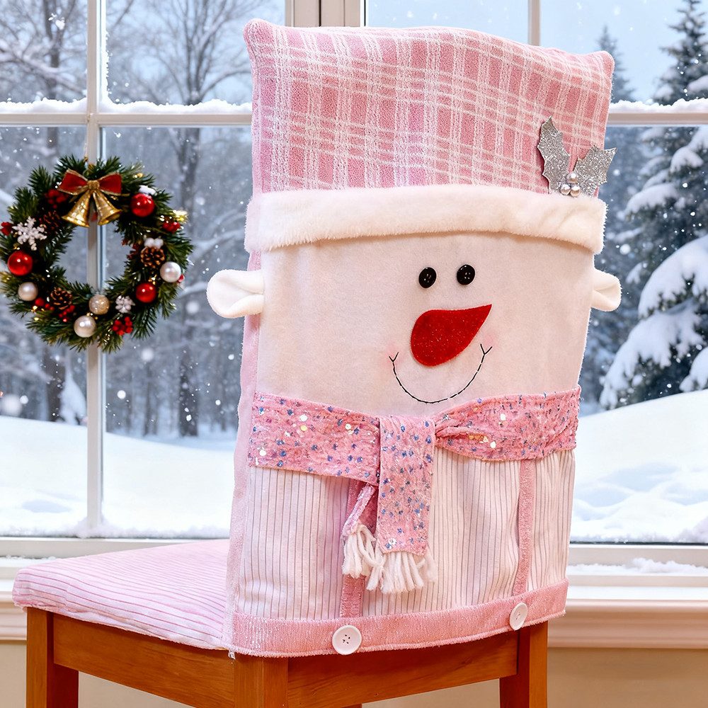 CLTYQ Stuhlhusse Weihnachtliche Stuhlhussen Weihnachtsdekorationen, in Rosa günstig online kaufen
