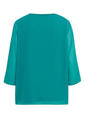 GOLDNER Kurzarmbluse Kurzgröße: Stilvolles, gedoppeltes Blusenshirt