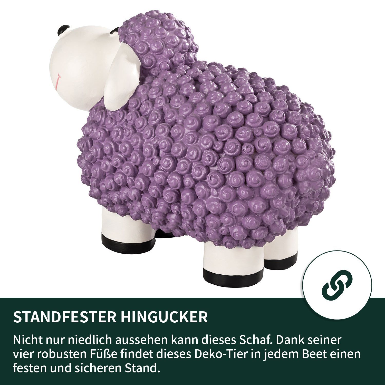 VERDOBA Gartenfigur Gartendeko Mini Polyresin Schaf für Schaf Deko Wetterfeste - Pastell Gartenfigur Außen, - violett
