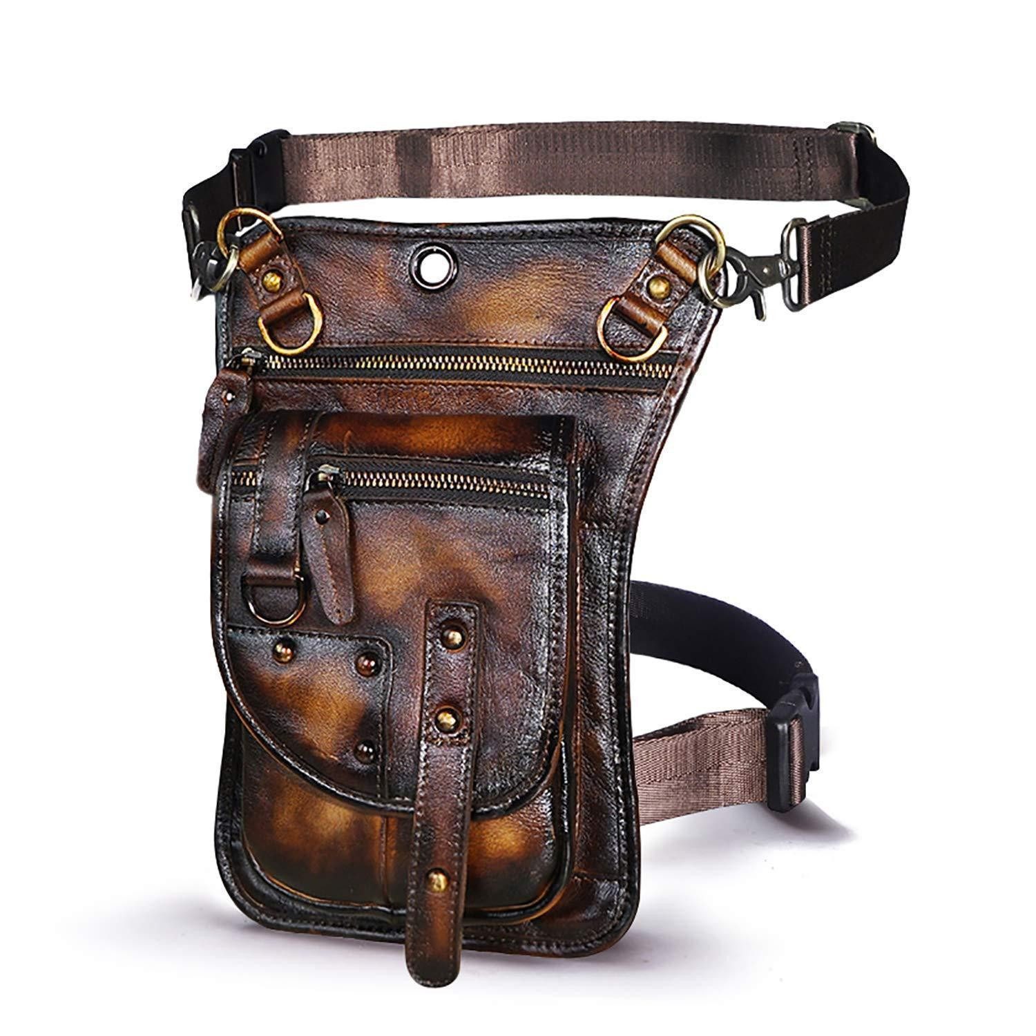 LuxusKollektion Gürteltasche Hüfttasche Gürteltasche Leder Herren 2141 Burgund