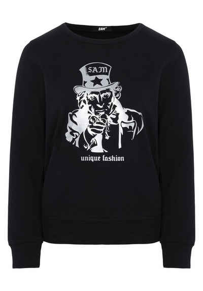 Uncle Sam Sweatshirt mit glitzerndem Frontprint