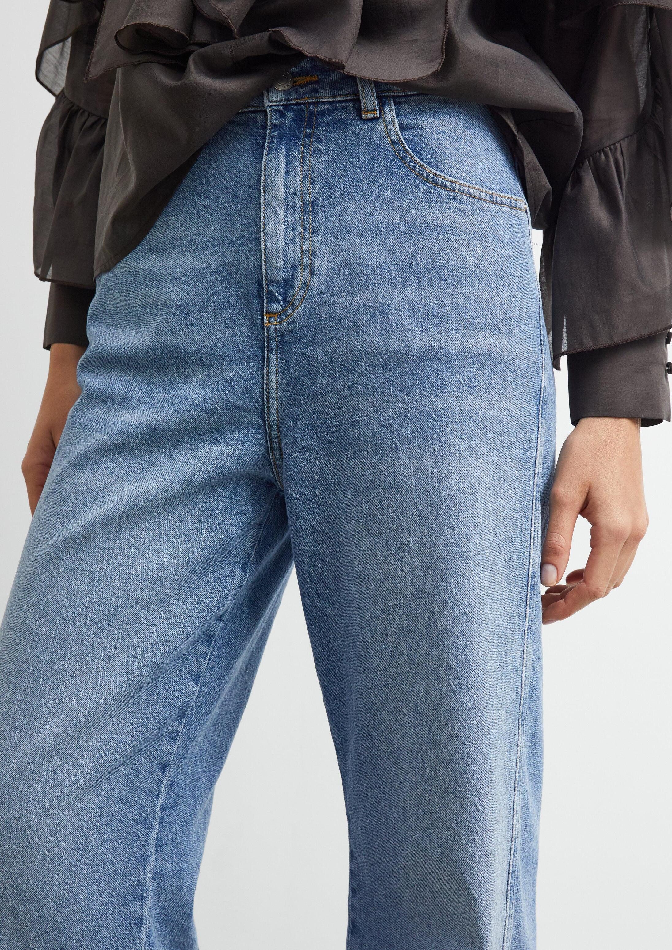 comma Weite Jeans Jeans-Hose ANNA - Wide Leg Jeans mit vorverlegter Naht