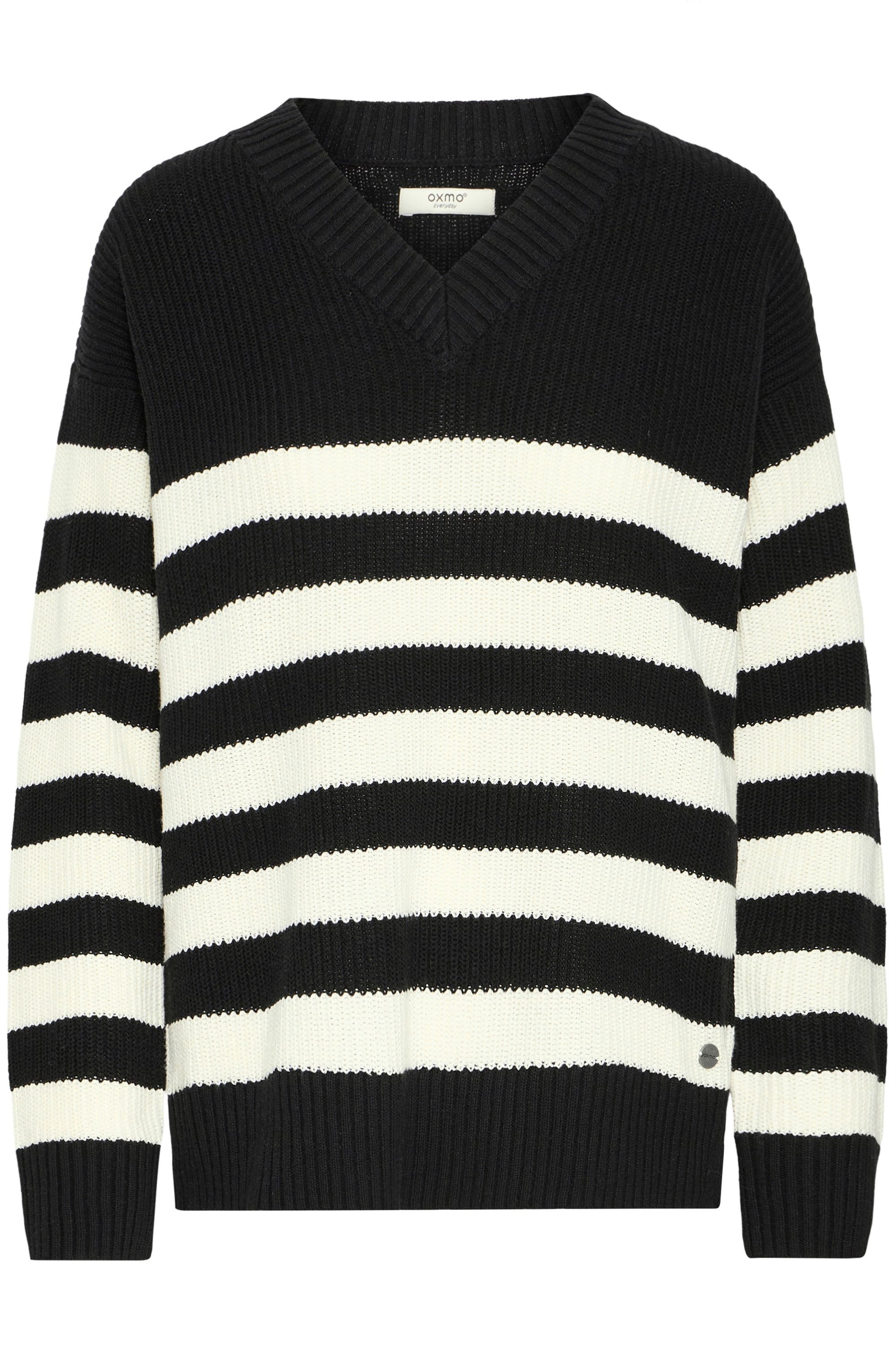 OXMO V-Ausschnitt-Pullover OXKALA Modischer Pullover mit Streifen günstig online kaufen