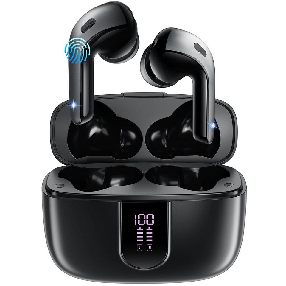 HYIEAR Bluetooth Kopfhörer 5.3, IPX5 wasserdicht, für Android/iOS Geräte In- Ear-Kopfhörer (Voice Assistant, Bluetooth, Stereo USB-C)