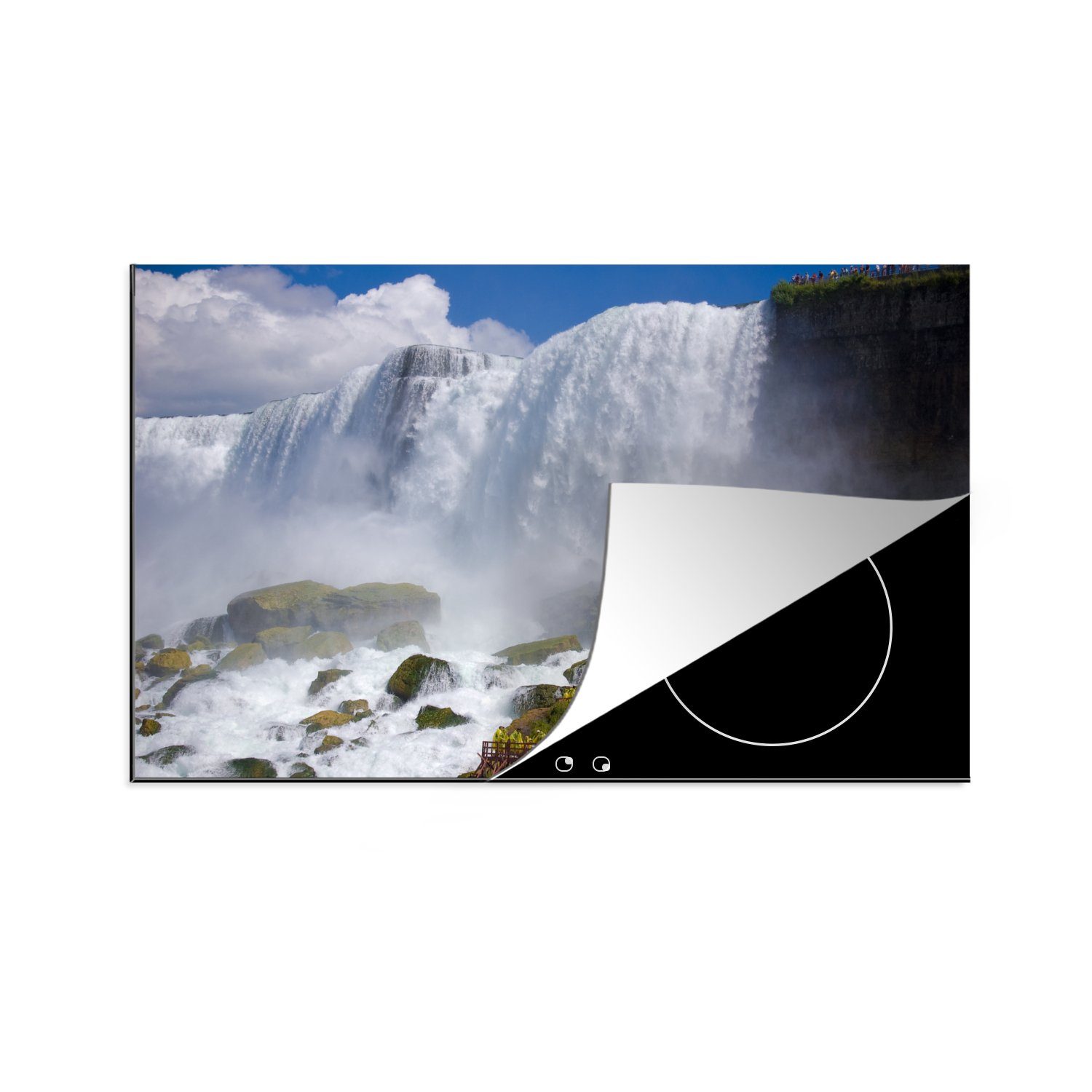MuchoWow Herdblende-/Abdeckplatte Schutz die den Niagarafällen, für Induktionskochfeld (1 Ceranfeldabdeckung vor cm, Felsformationen küche, 81x52 Vinyl, tlg)