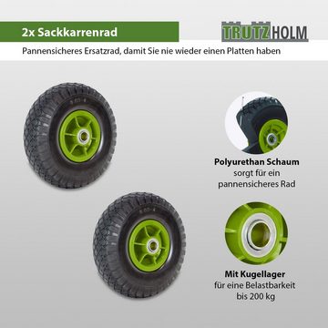 TRUTZHOLM Sackkarren-Rad 2x Sackkarrenrad Pannensicher 260x85 mm 3.00-4 PU grün
