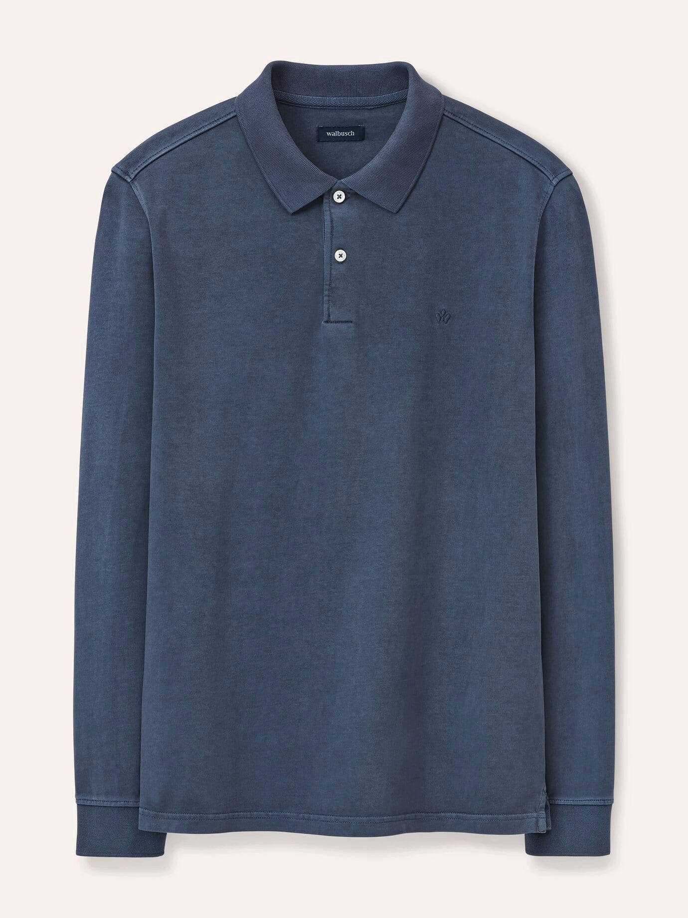 Walbusch Poloshirt Herren Langarmpolo aus weicher Baumwolle Shirt Poloshirt, garment-dyed, extraweich & pflegeleicht