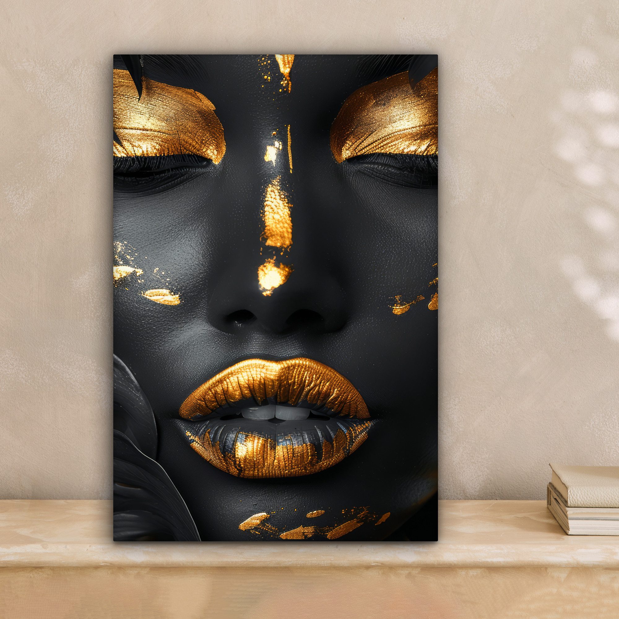 OneMillionCanvasses® Leinwandbild Frau - Gold - günstig online kaufen