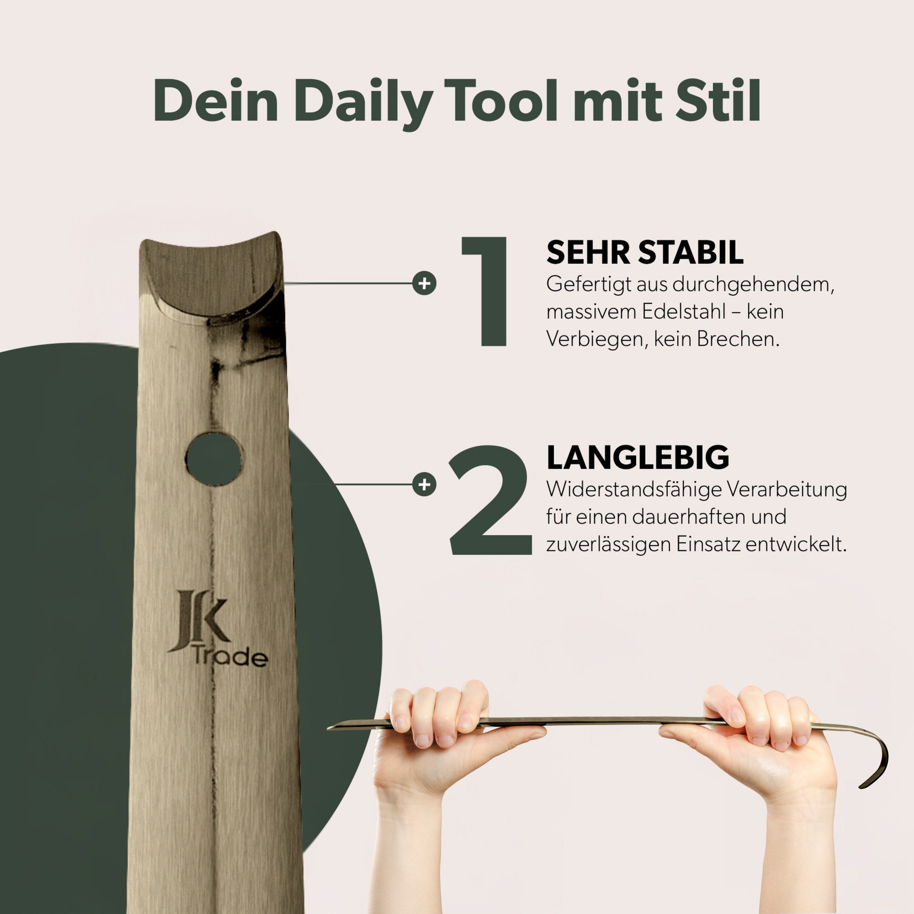 JK Trade Schuhlöffel 29cm Edelstahl Vintage poliert (1-tlg., klein & stabil), für jede Sporttasche – Aufhängbar & hochwertig verarbeitet
