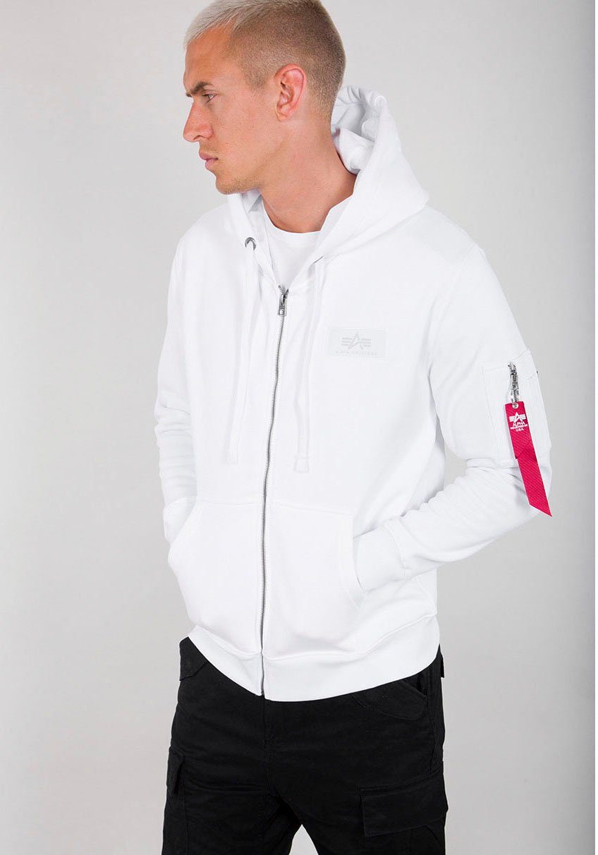 Industries Hoody Zip Kapuzensweatjacke Back Print Alpha white