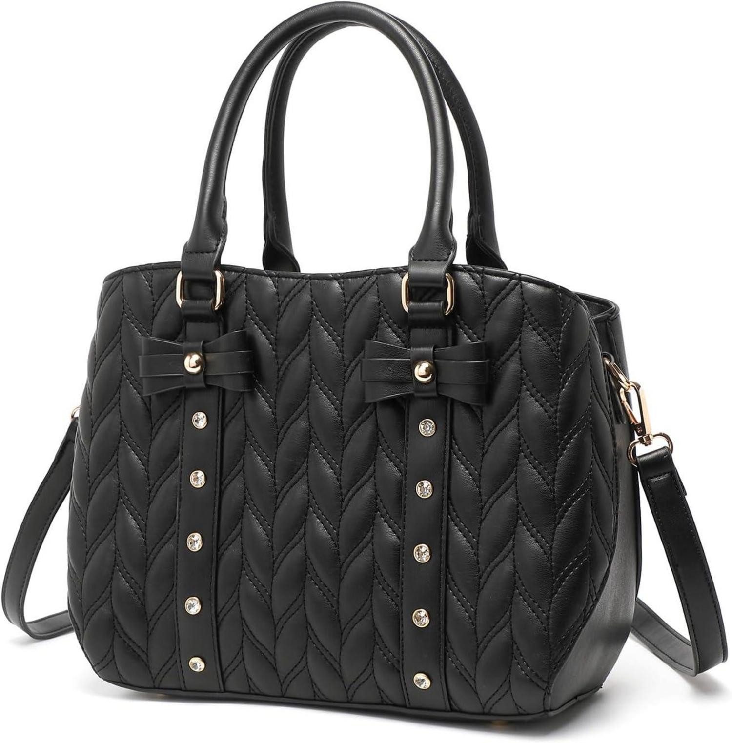 Henkeltasche Damen Handtasche Gestepptes Design PU-Leder Groß Schultertasche