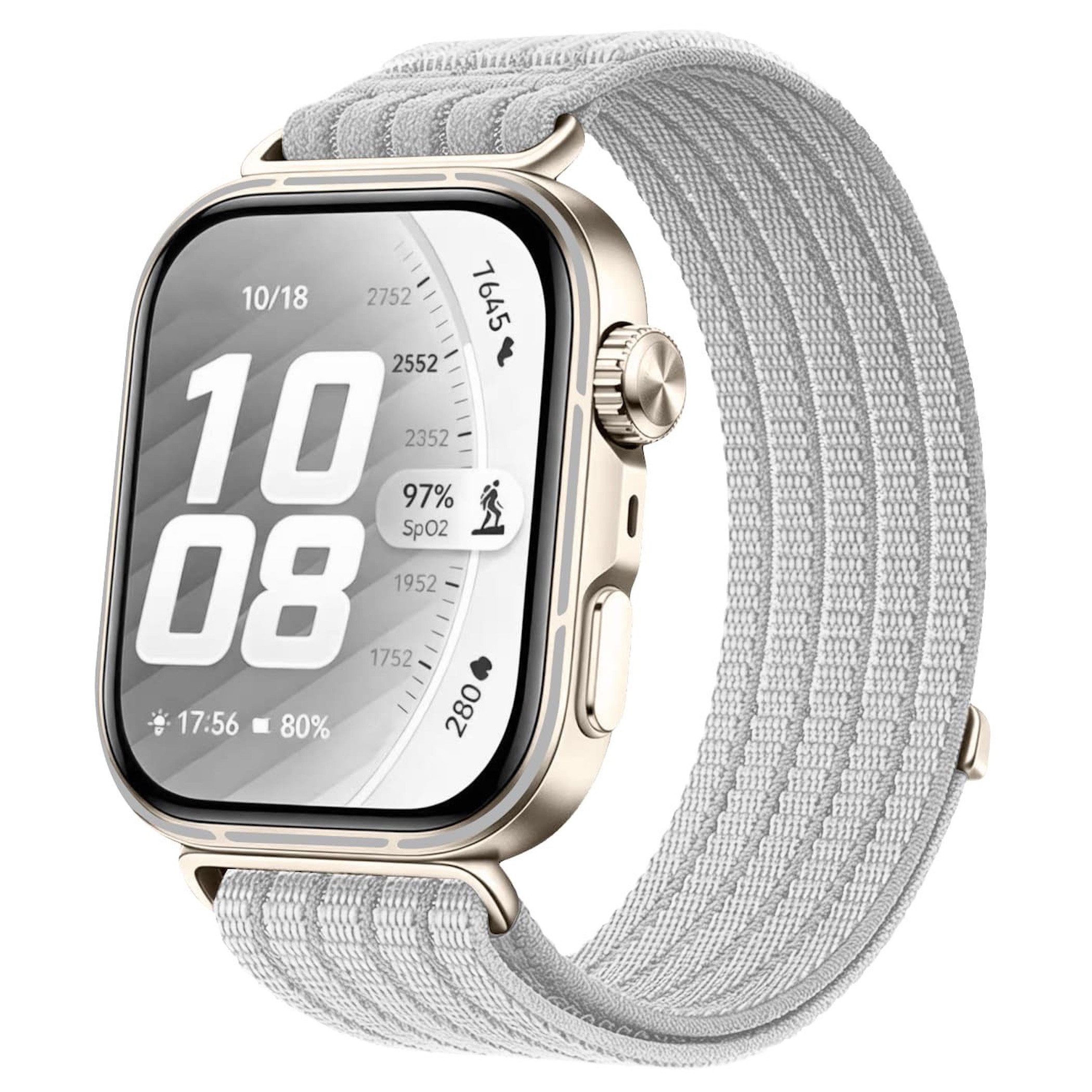Smartwatch-Armband Nylon für Huawei Watch Fit 5 4 / 5 4 Pro / 3 Klettverschluss Hellgrau
