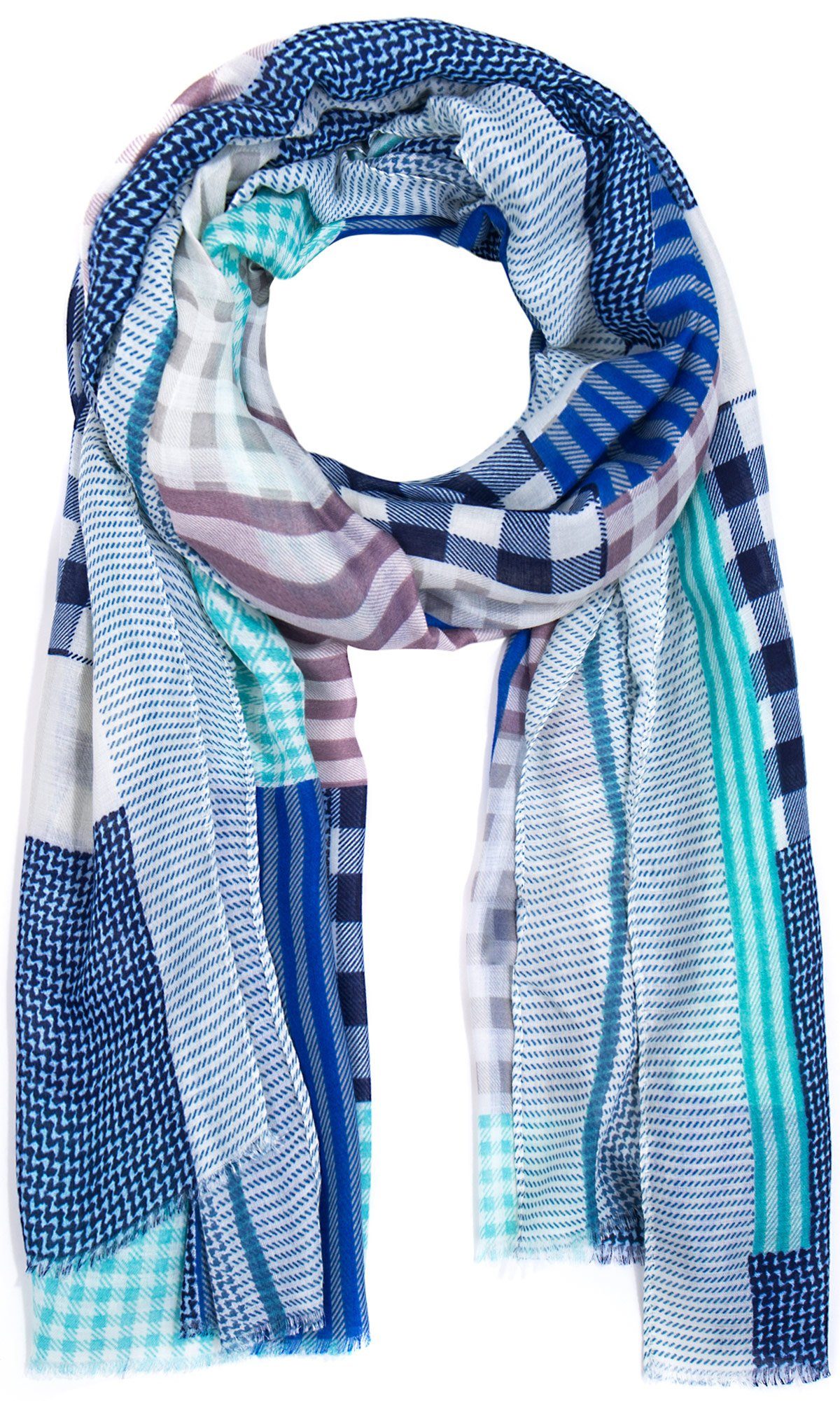 Faera Modeschal, Damen Schal gemischte Karos günstig online kaufen