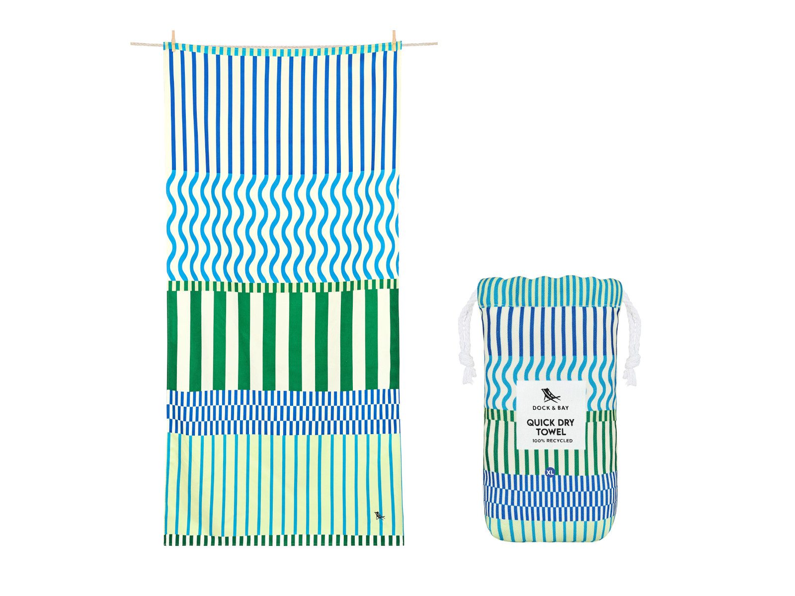 Dock & Bay LTD c/o Strandtuch Beach Towel XL Blueberry Spritz 200x90cm, Polyester (TOWLB-DES-XL-BLUSPRIT)