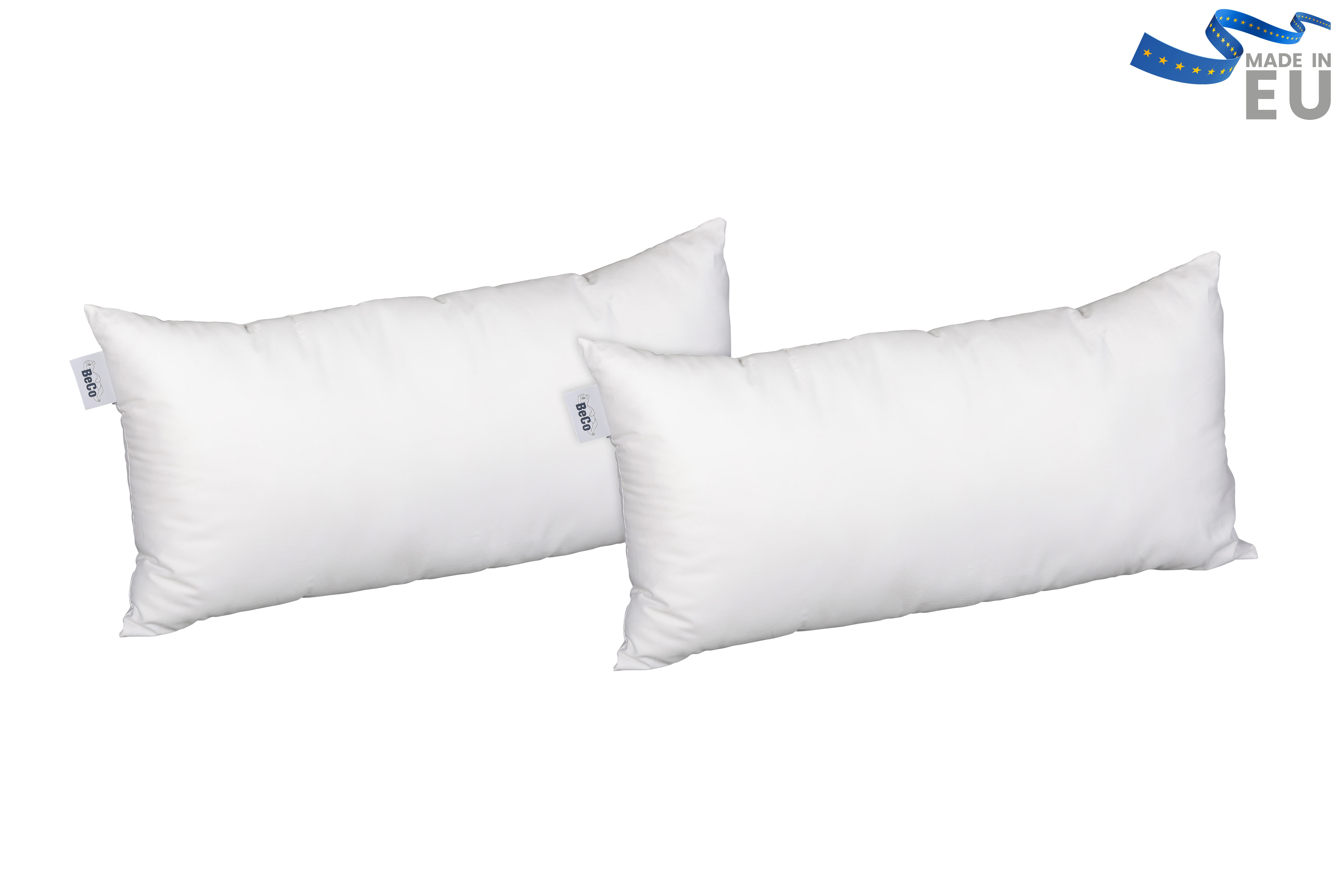 Beco Microfaserkissen 2-er Pack Kissen MF 50 glatt, Füllung: Klimafaser, Bezug: Microfaser, Spar-Set, 2-tlg Kissen-Set, Kissen Set in 4 Größen