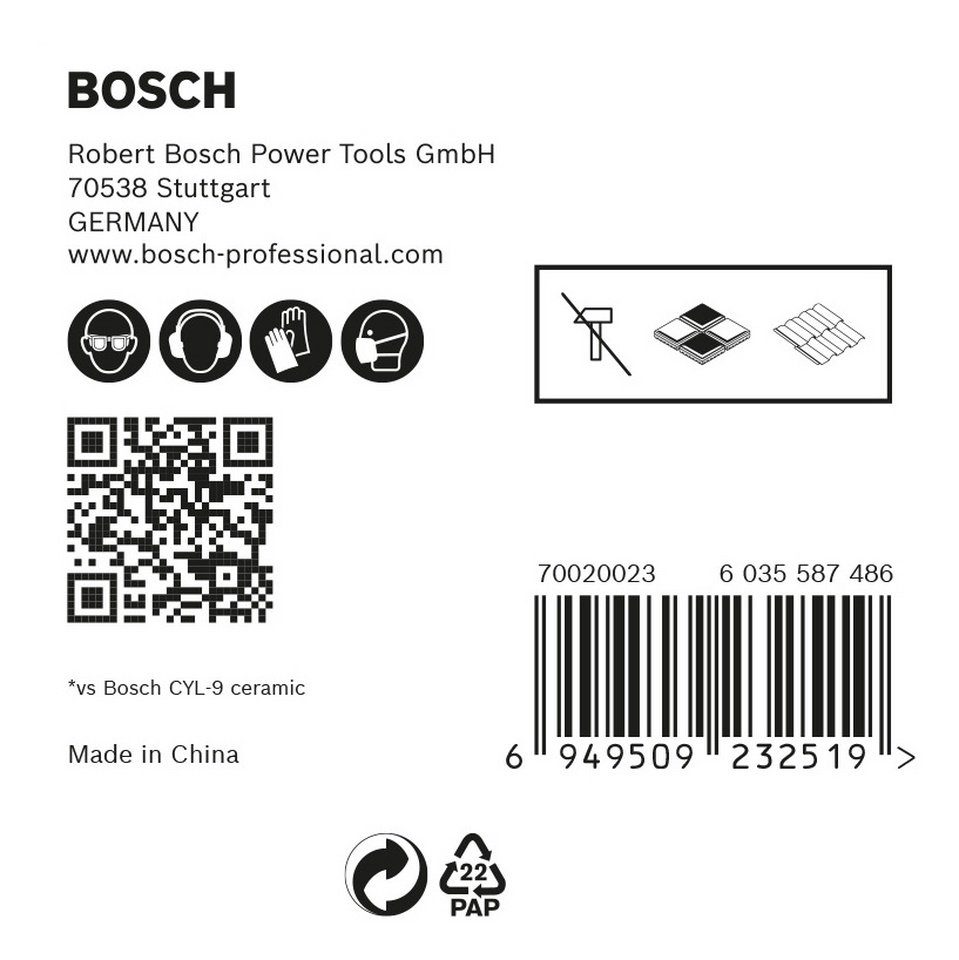 BOSCH Bohrersatz Dreh- mm, Expert Dachziegel-Bohrer-Set, HardCeramic, und für HEX-9 Schlagbohrer 5-teilig 6