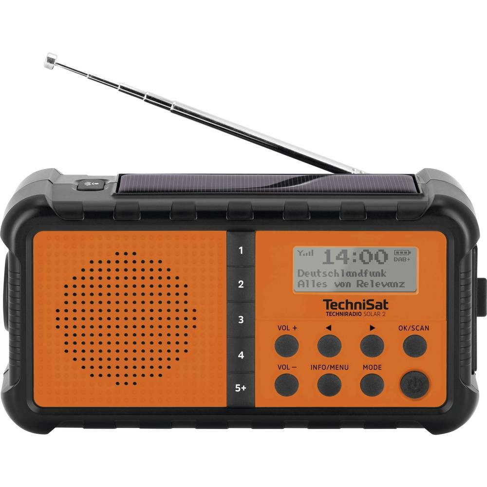 TechniSat TECHNIRADIO SOLAR 2 Tischradio DAB+, UKW USB Solarpanel, Handkurbel, Radio (Solarpanel, Handkurbel, Taschenlampe, wiederaufladbar)