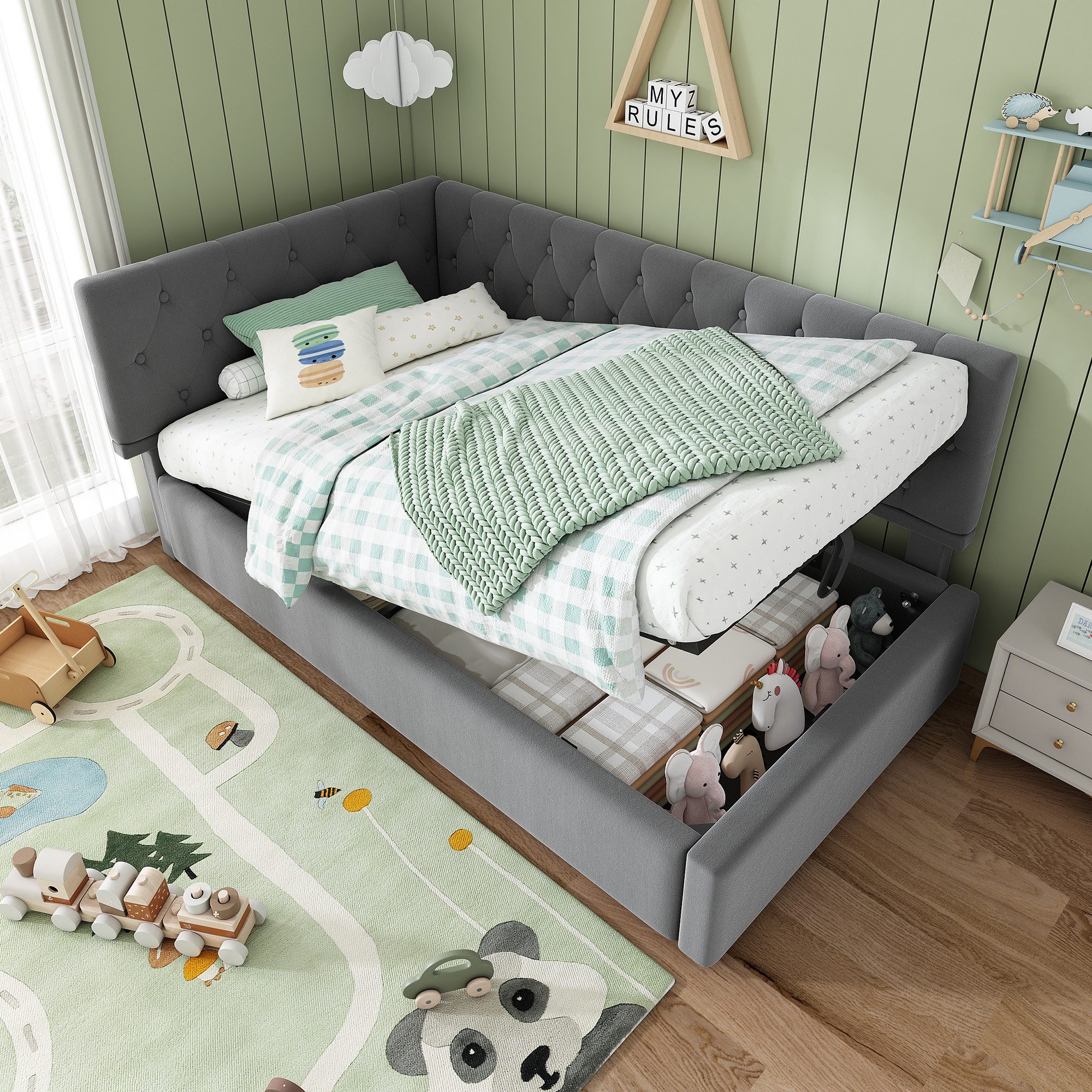 TavilaEcon Boxspringbett Polsterbett, Tagesbett, Schlafsofa mit hydraulisch günstig online kaufen