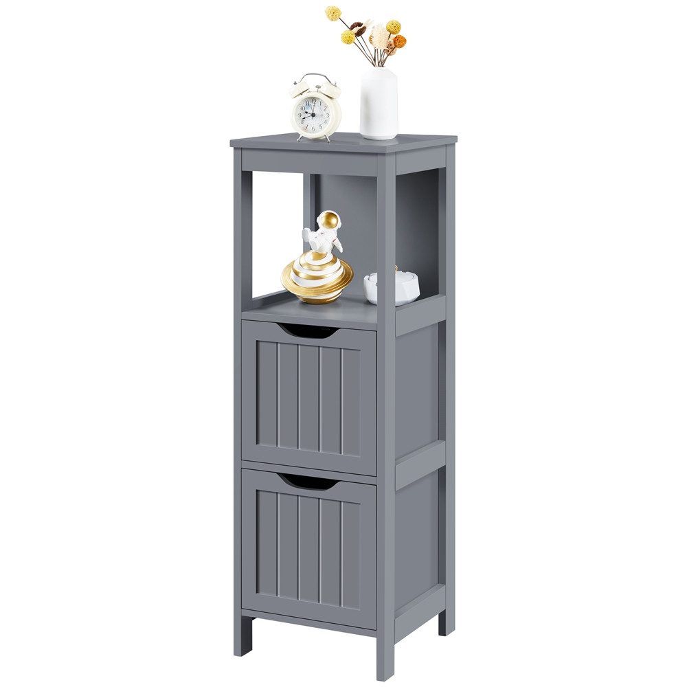 Produktbild von Yaheetech Badschrank Weiß – 30x30x89 Cm, Mit Schubladen, Eckkommode Für Bad & Wohnzimmer