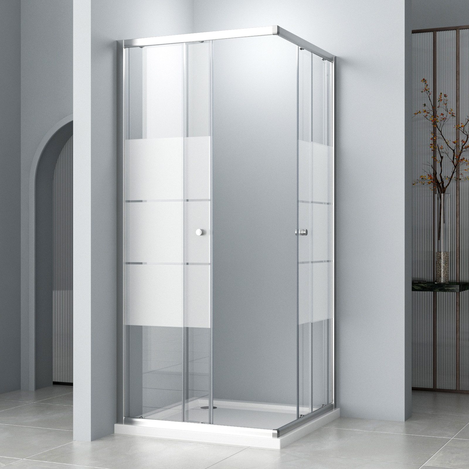 Hopibath Eckdusche Duschkabine 80x80 Eckeinstieg Schiebetür günstig online kaufen