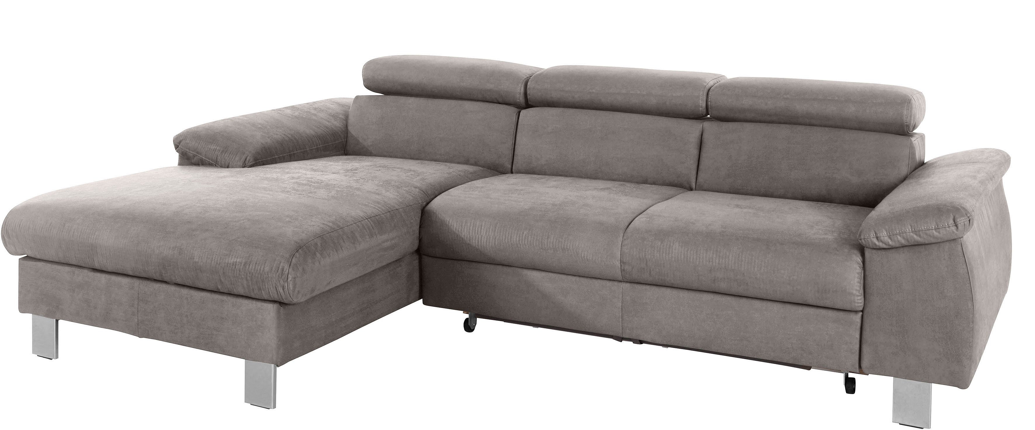 COTTA Ecksofa Komaris L-Form, B: 244 cm, mit Kopfteilverstellung, optional Bettfunktion, Bettkasten & Licht