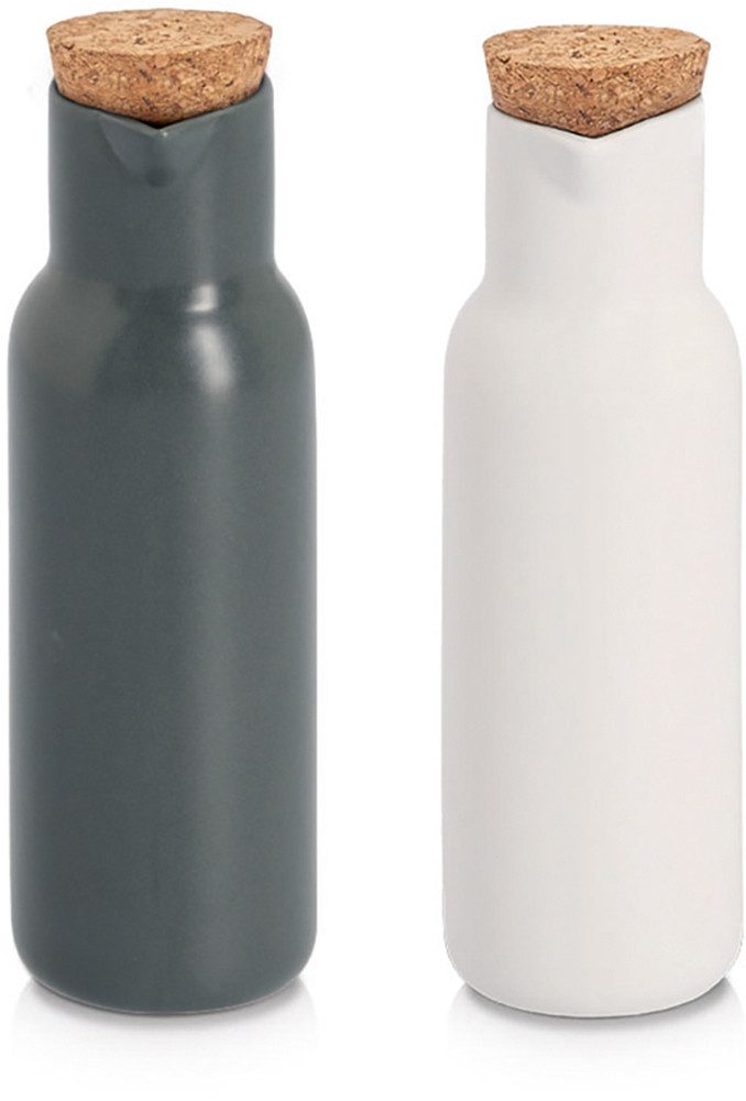 Zeller Present Menage-Set Essig-/Ölflasche, 2-tlg., (Set, 2-tlg), präziser Ausguss, Korkverschluss, 300 ml