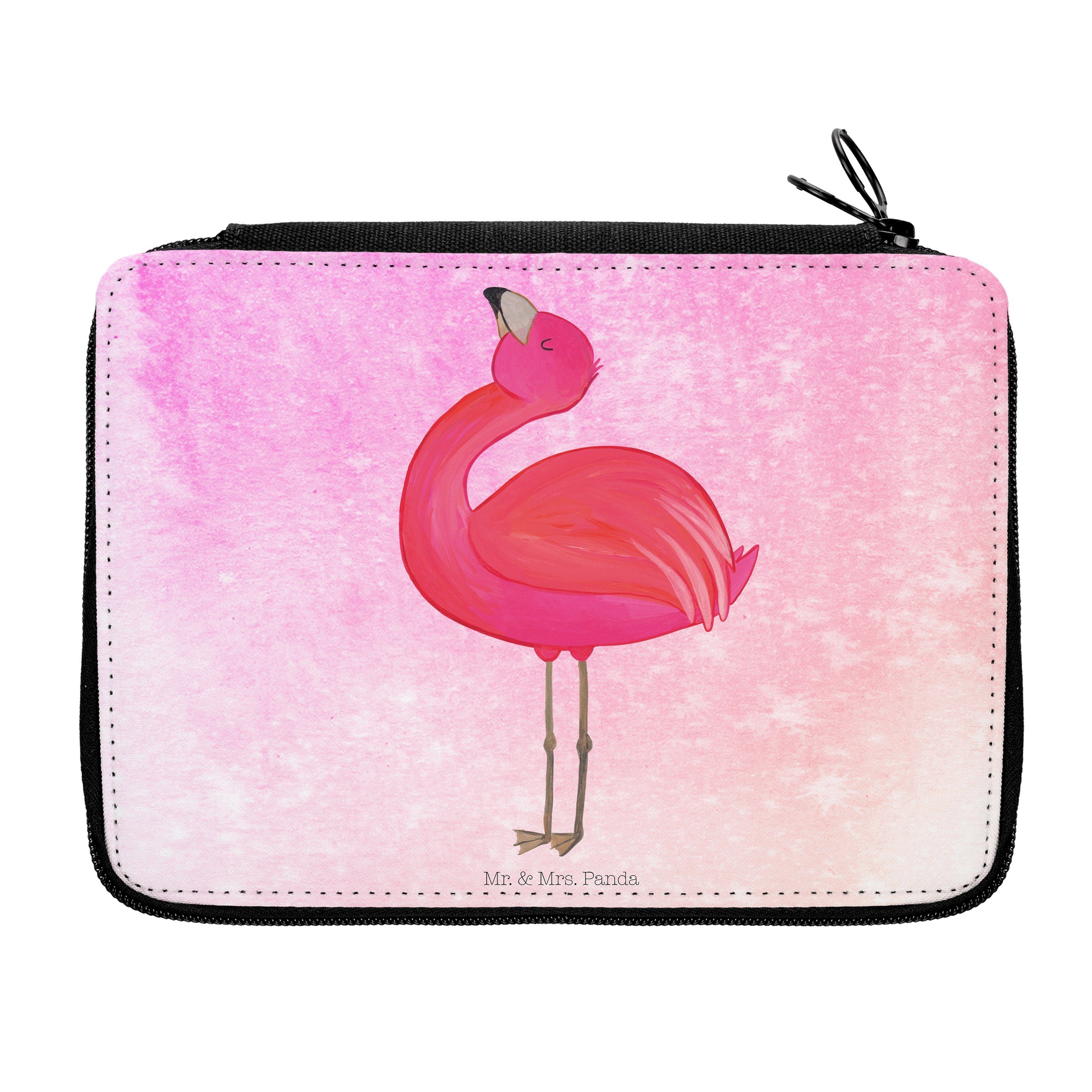 - Mrs. Flamingo (1-tlg) Mr. Pink Aquarell Selbstliebe, Panda Feder, stolz Schule, Federmäppchen - Geschenk, &