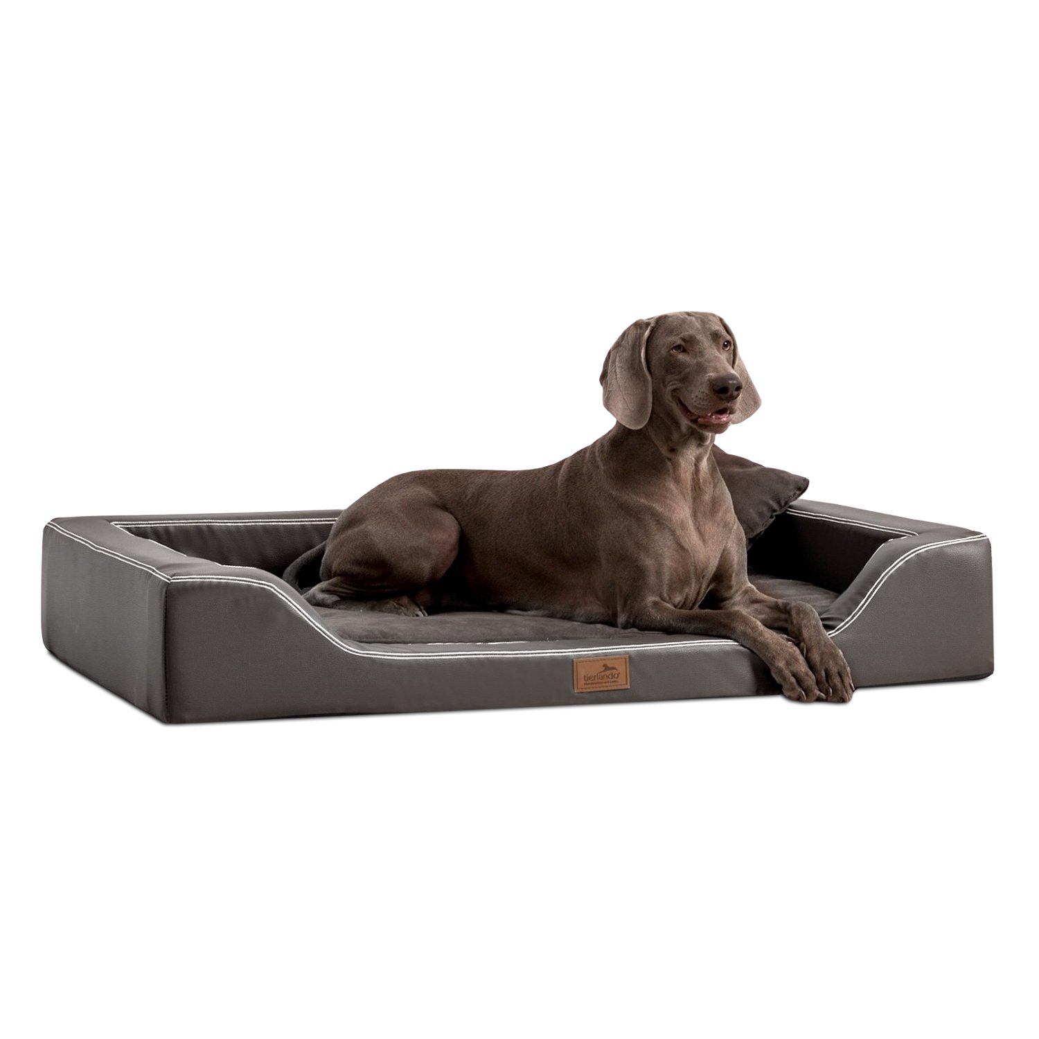 Tierbett Orthopädisches LUXUS-Hundebett MELODY LATEX Soft Kunstleder Velours