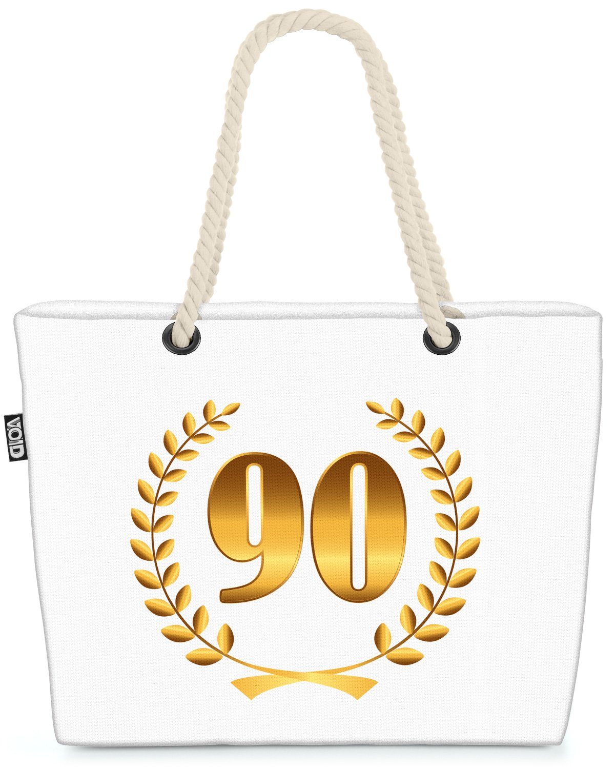 VOID Strandtasche (1-tlg), 90 Jahre Jubiläum Geburtstag Jubiläum Kranz Geburtstag Hochzeit Jahre