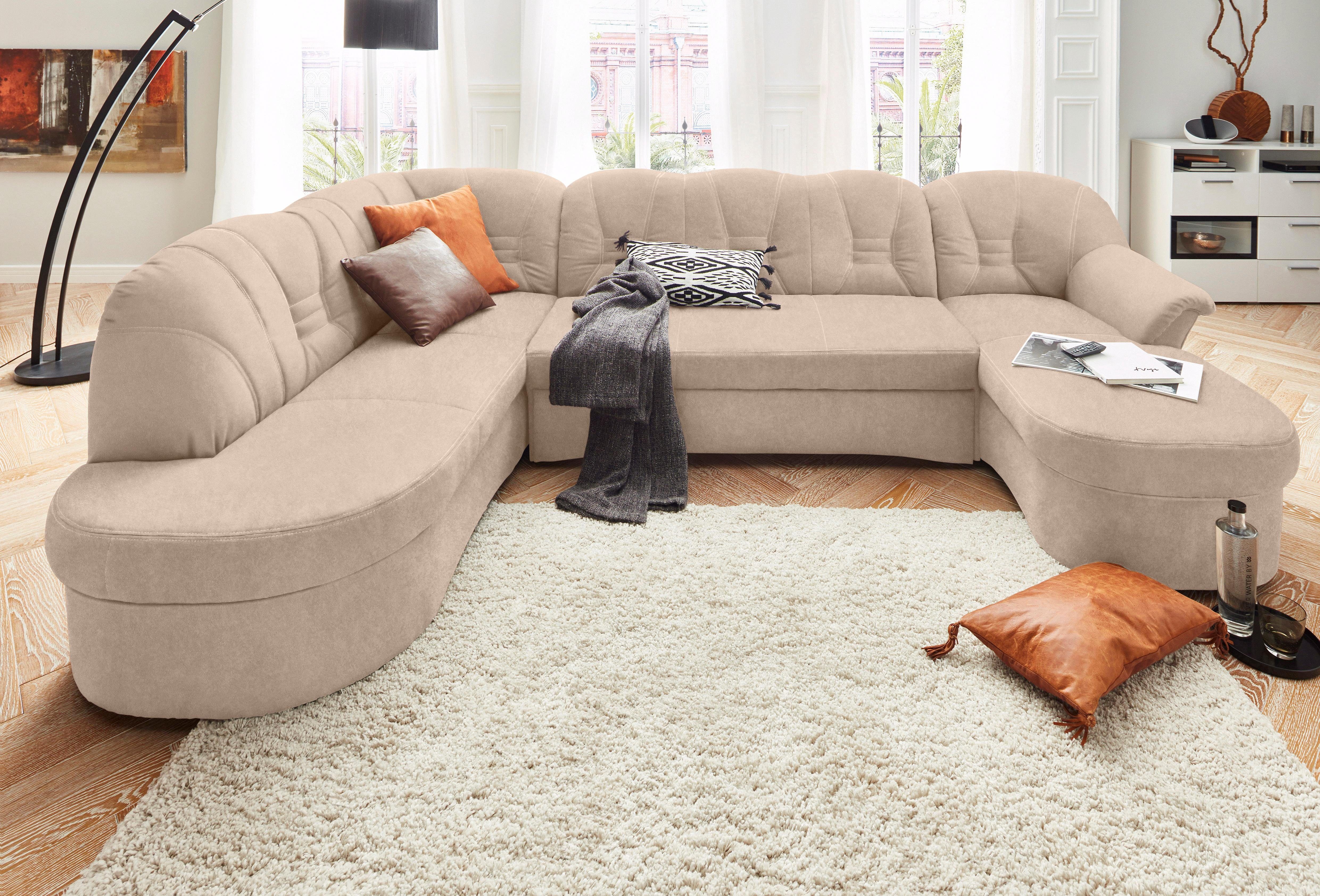 DOMO collection Wohnlandschaft "Elva, zeitloses Design, elegante Rückenstep günstig online kaufen