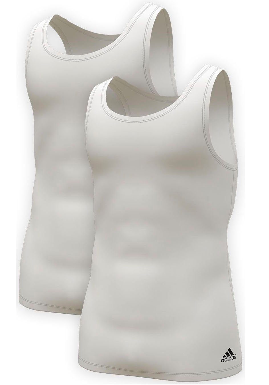 adidas Sportswear Achselhemd (2er-Pack) Tank Top mit flexiblem 4 Way Stretch Weiß