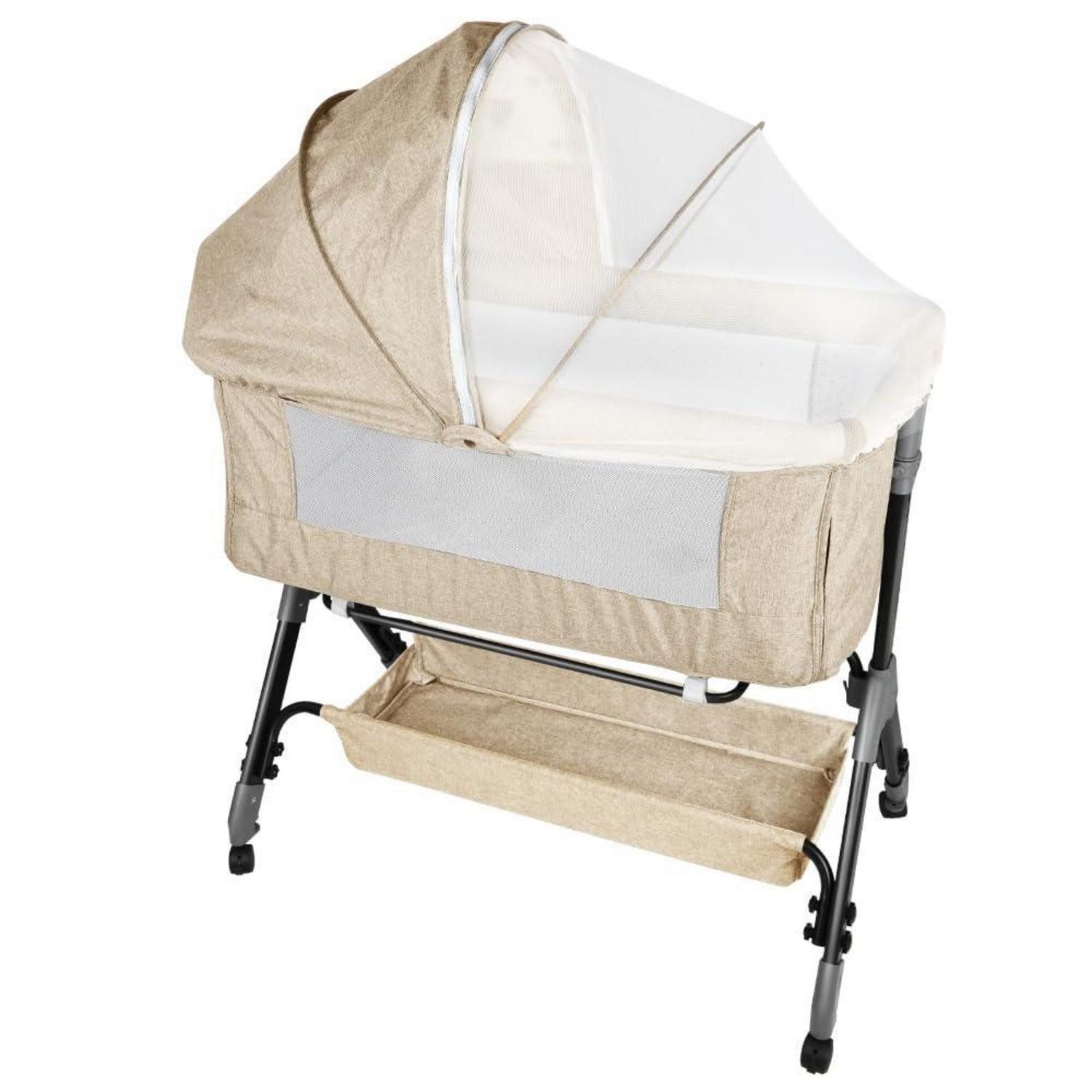 LuxusKollektion Beistellbett Babybett 3in1 Beistellbett Wiege Reisebett weiss