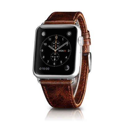 CoverKingz Smartwatch-Armband »Leder Armband für Apple Watch 49/45/44/42mm Series Ultra/8/7/6/SE/5 Dunkelbraun«