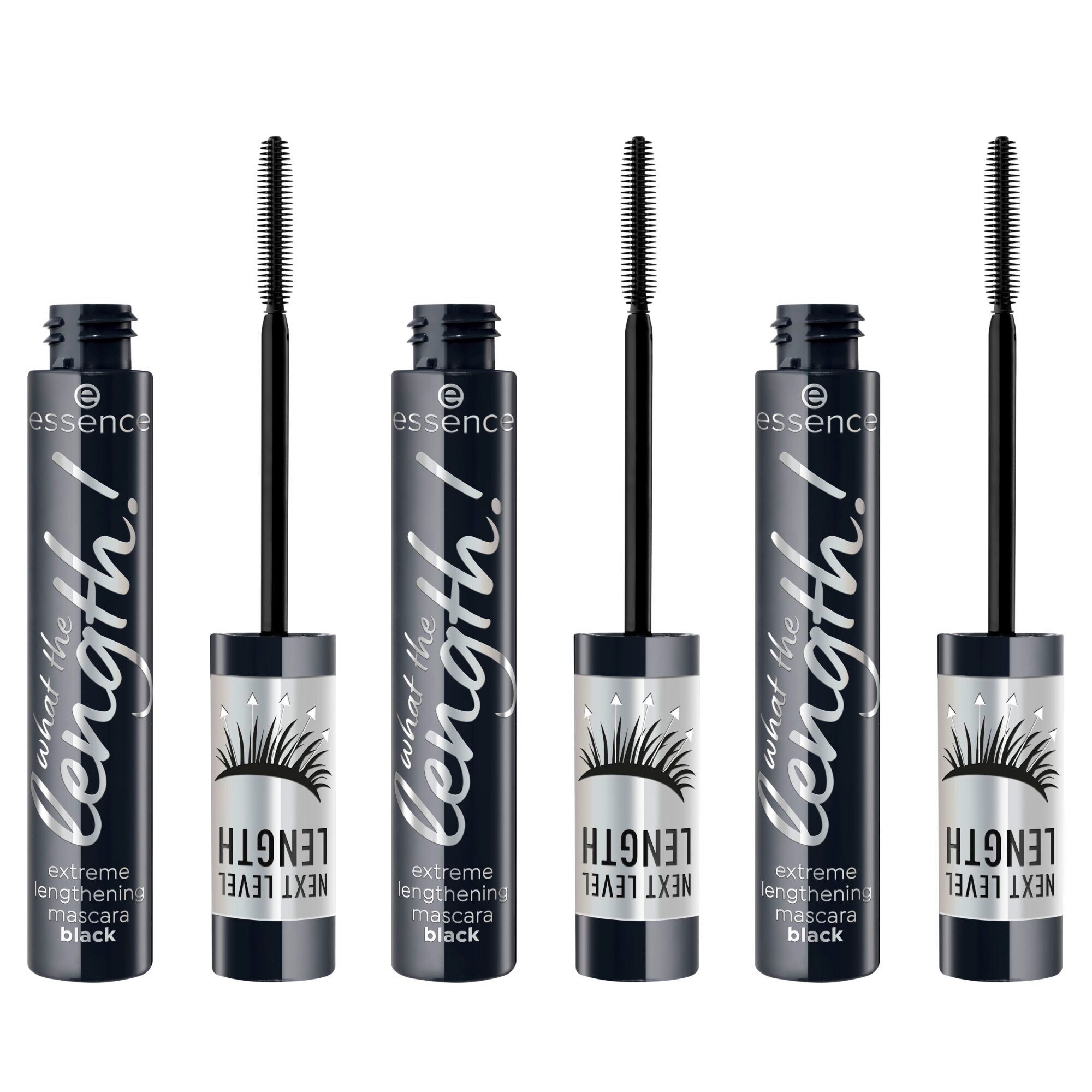 Essence Mascara what the length! extreme lengthening mascara black, 3-tlg.