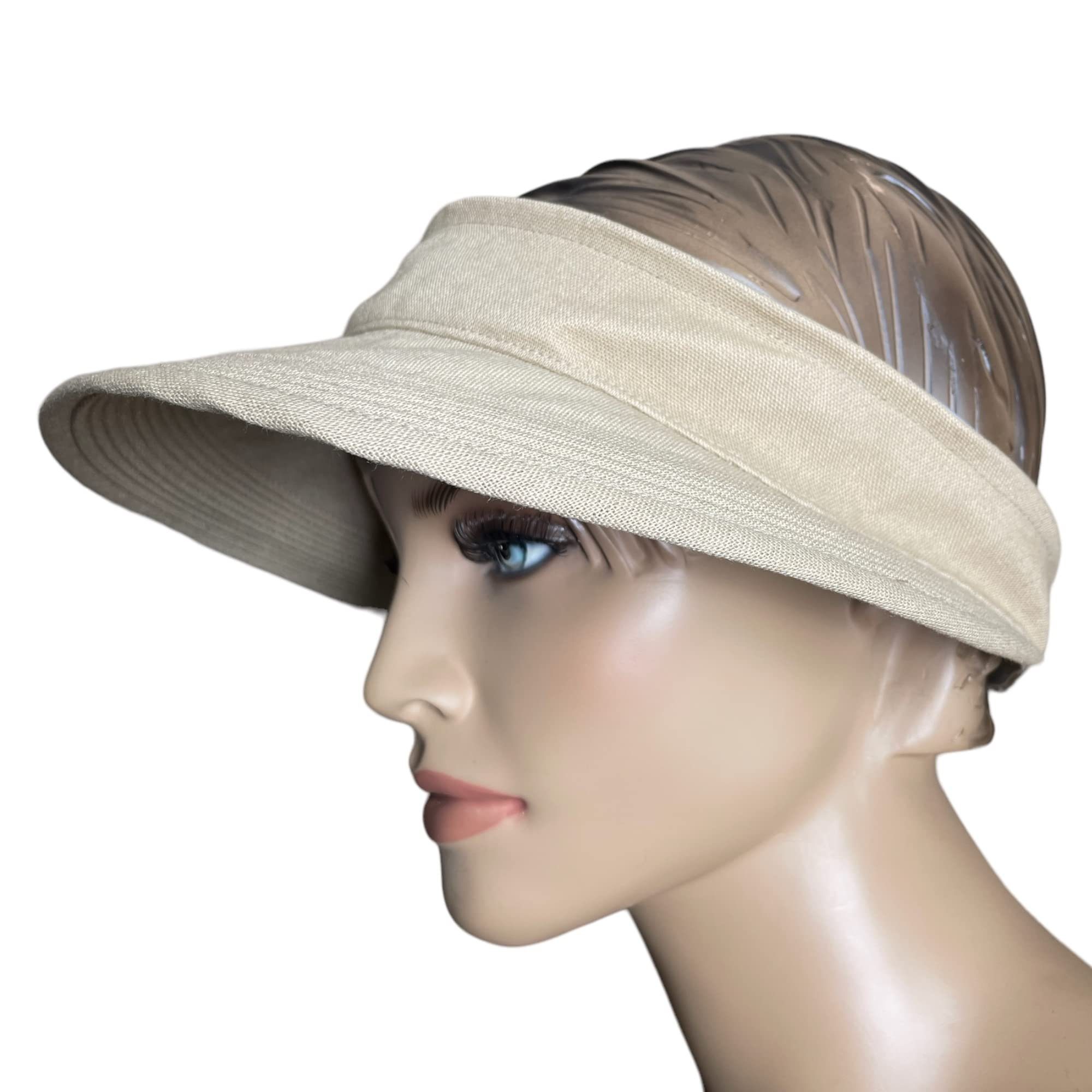 Taschen4life Sonnenhut Visor Cap 2in1 Sonnencap Basecap & Sonnenschutz in Einem, unisex, aus Leinen – Bild 2 von 5
