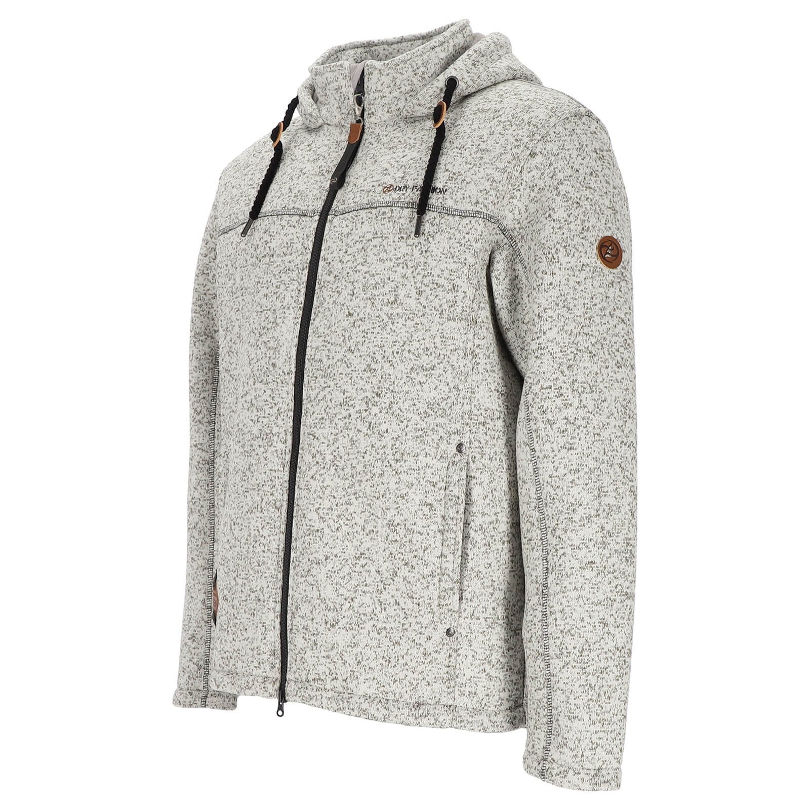 Dry Fashion Fleecejacke Helgoland Herren Wollfleece-Jacke Helgoland mit Kapuze - Windabweisende Jacke