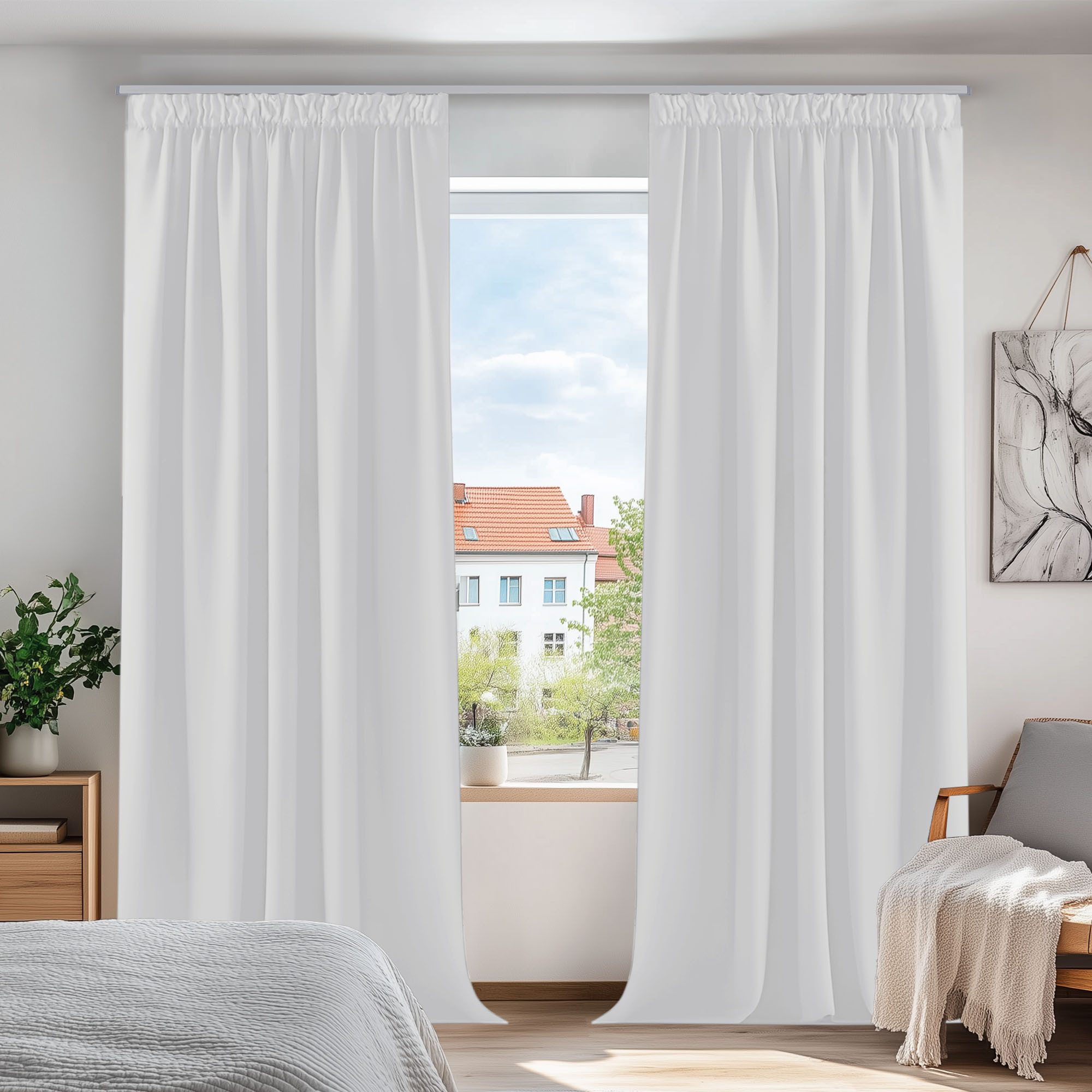 Deconovo Verdunkelungsvorhang Gardinen mit Kräuselband Blickdicht Vorhänge Wohnzimmer 2er Set, Vorhang Verdunkelung Vorhänge Kälteschutz Schlafzimmer Thermovorhang