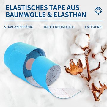 Axion Kinesiologie-Tape PRECUT, 20 vorgeschnittene Sport Tapes 25 x 5 cm - in blau (2-St) wasserfest • hautfreundlich • elastisch