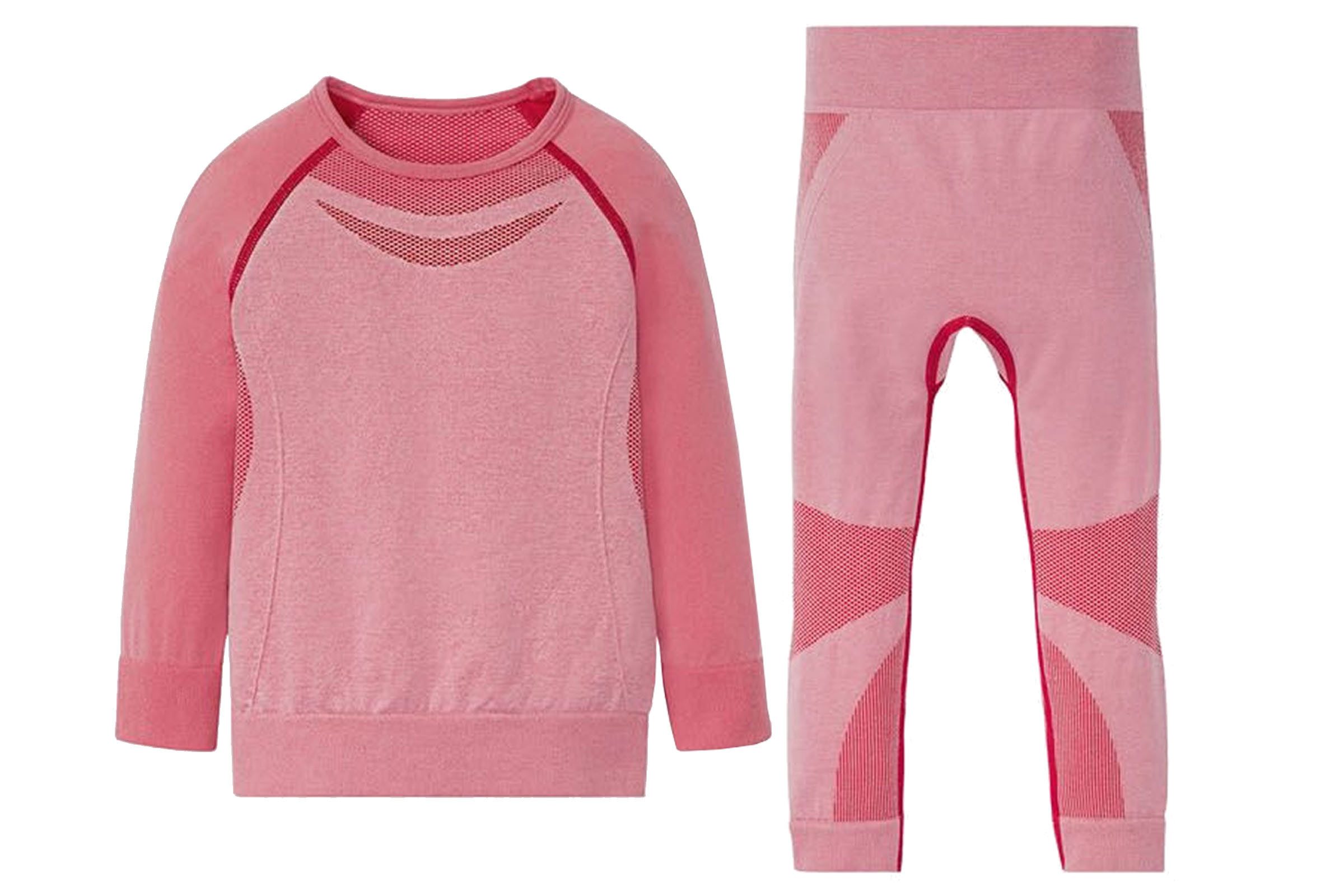 crivit Funktionsunterhose Mädchen Ski Thermo Unterwäsche Set Hose + Shirt Rosa 98-104 (2-St) Seamless