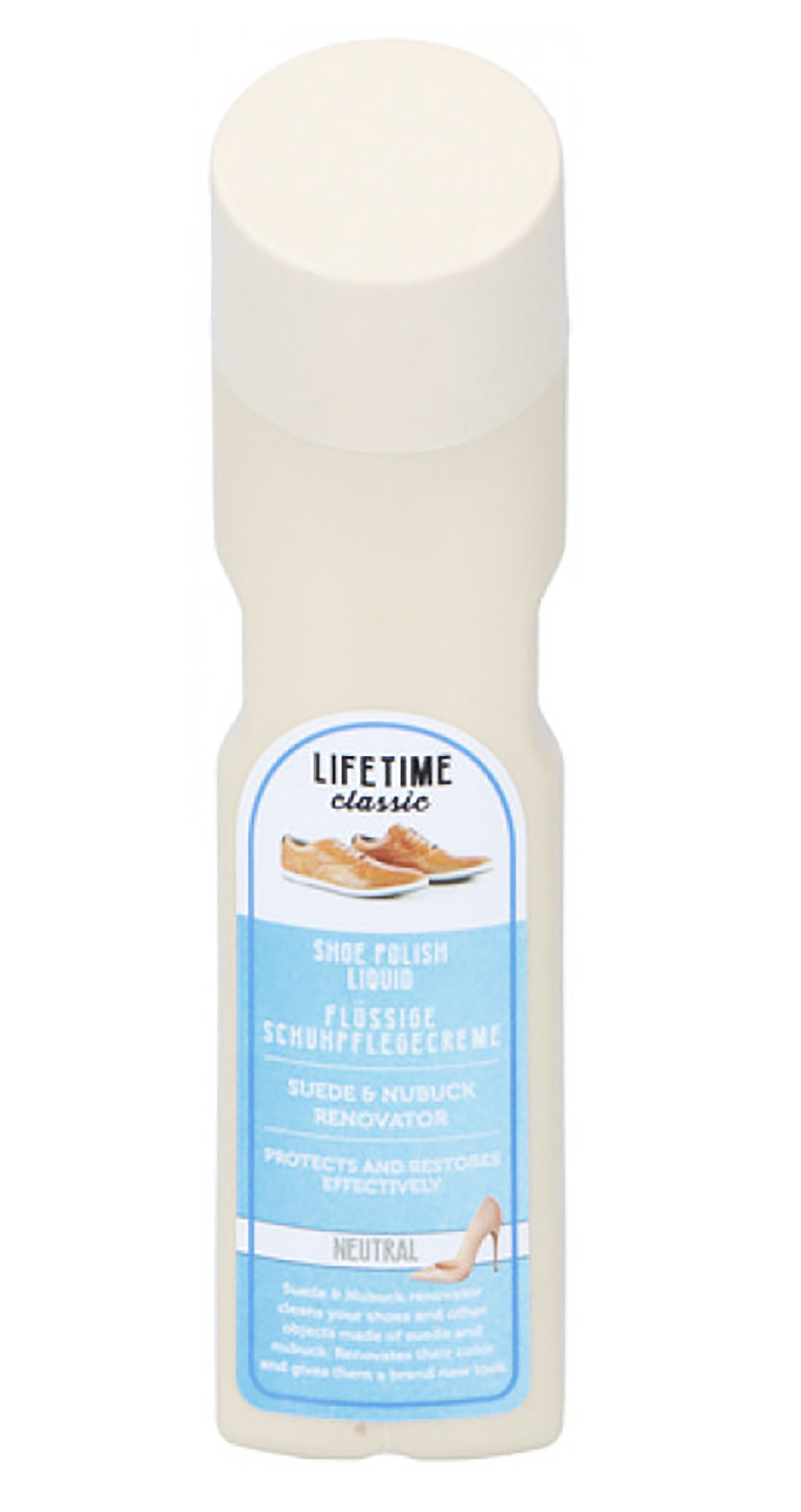 Lifetime SCHUHPFLEGECREME 75ml mit Schwamm flüssig Schuhcreme 00 (Neutral) Schuhcreme, Schuhpolitur Schuhpflege Schuhputz Schuh Politur Creme