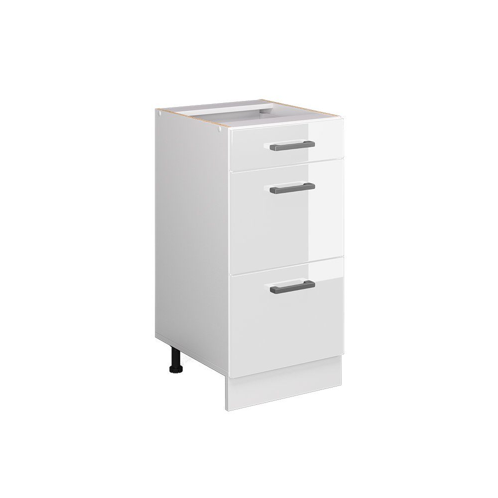 Vicco Unterschrank R-Line, Weiß Hochglanz/Weiß, 40 mit Schubladen, ohne Arbeitsplatte (1-St)