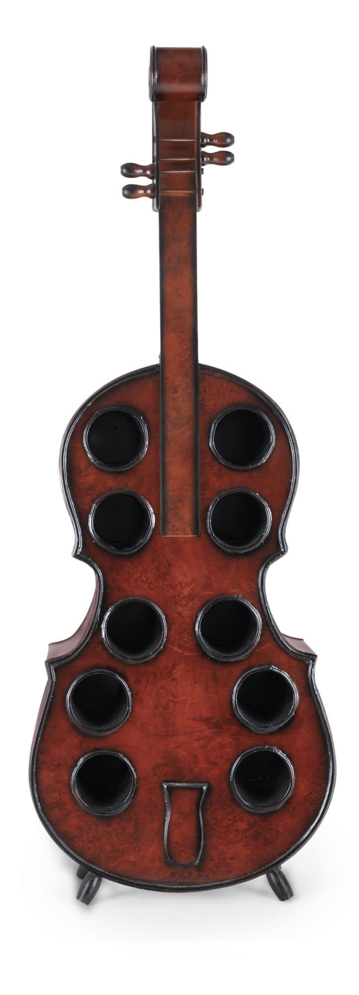 Stagecaptain Flaschenregal WR-10 Stradivino Weinregal für 10 Flaschen, Weinständer Holz stehend in Vintage-Optik "Cello" Design